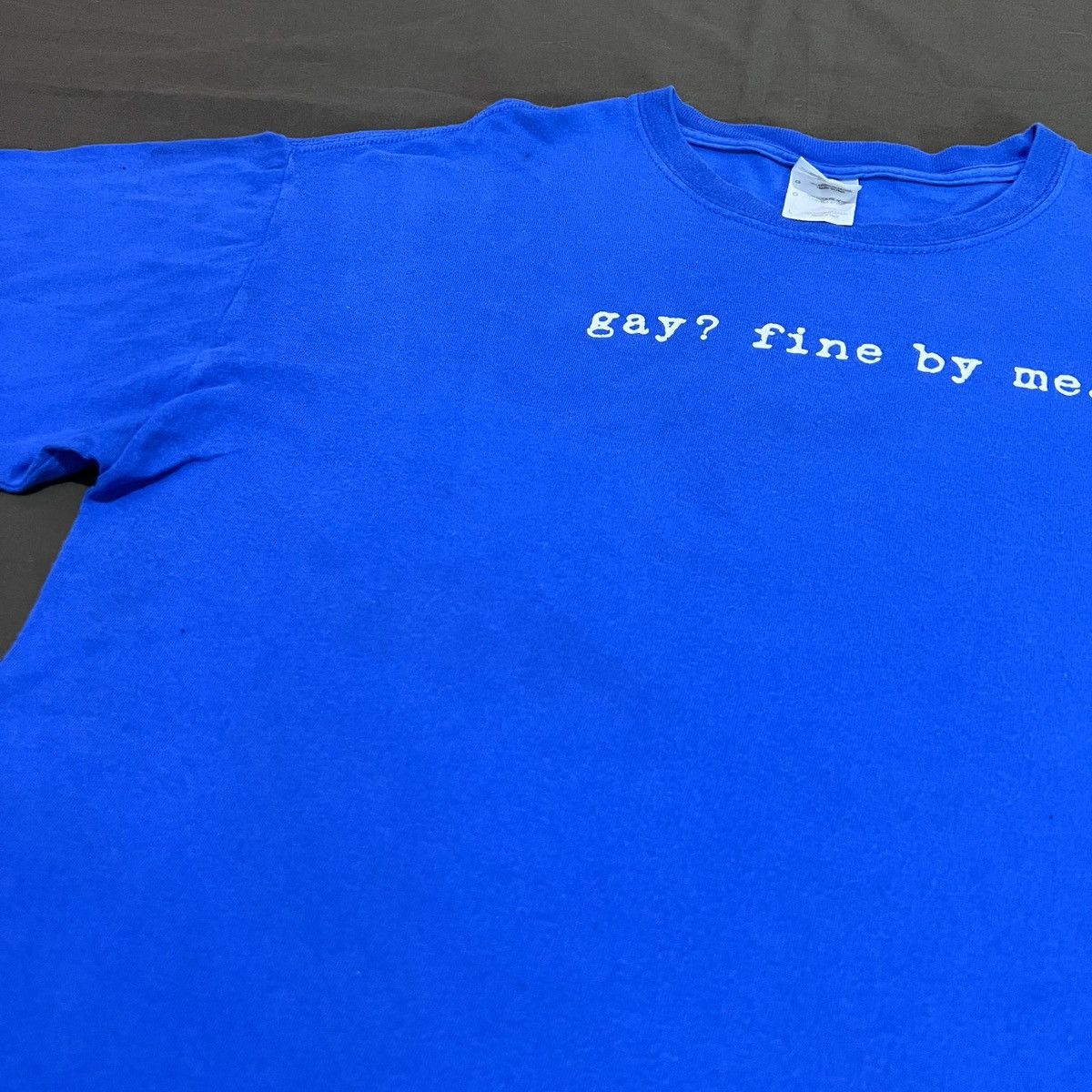 Vintage Vintage Y2K Gay? Fine By Me lgbtq bdsm Quote Tee Size US L / EU 52-54 / 3 - 5 Thumbnail