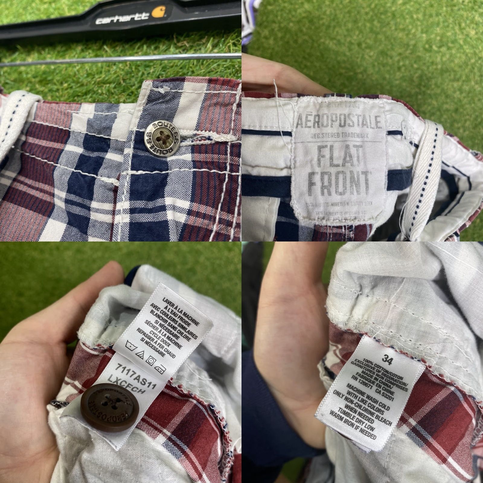 Aeropostale AEROPOSTALE Mens Casual Shorts 34 Red Plaid Flat Front 9in Inseam Cotton Summer Size US 34 / EU 50 - 8 Thumbnail