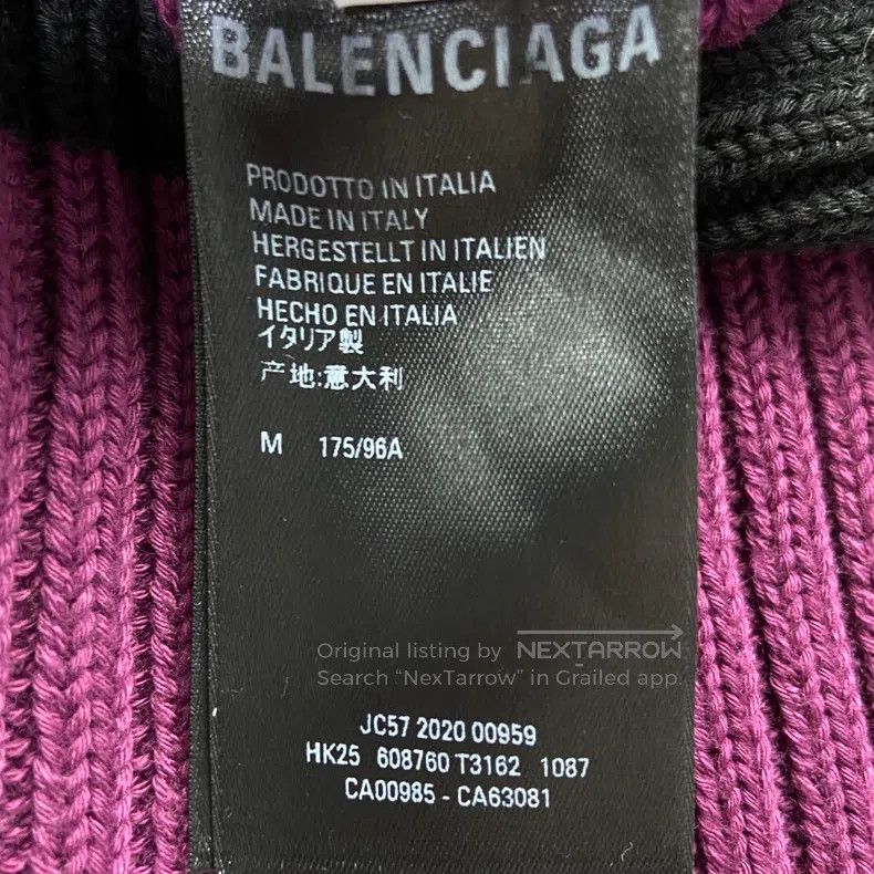 Balenciaga Balenciaga Black and Pink Striped Knit Sweater Size US M / EU 48-50 / 2 - 5 Thumbnail