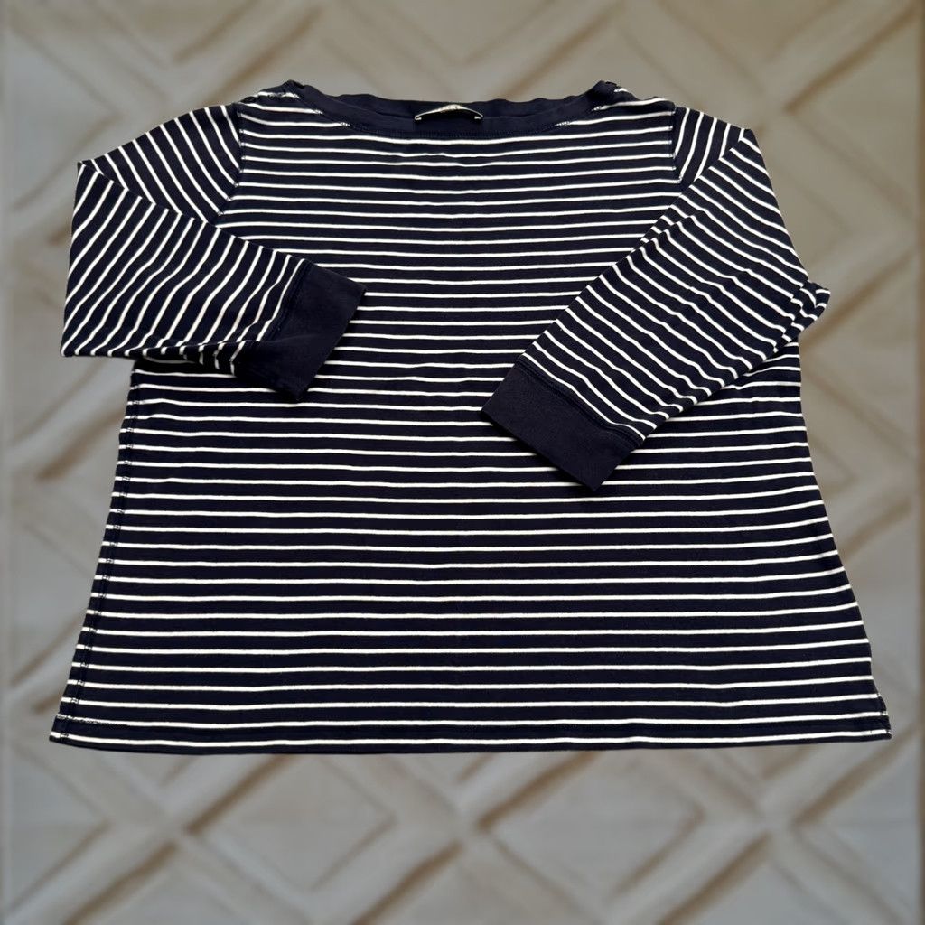 Jones New York Jones New York Boat Neck 3/4 Sleeve T-Shirt Womens 2XL Navy Blue Striped Cotton Tee Size XXL / US 16-18 / IT 52-54 - 1 Thumbnail