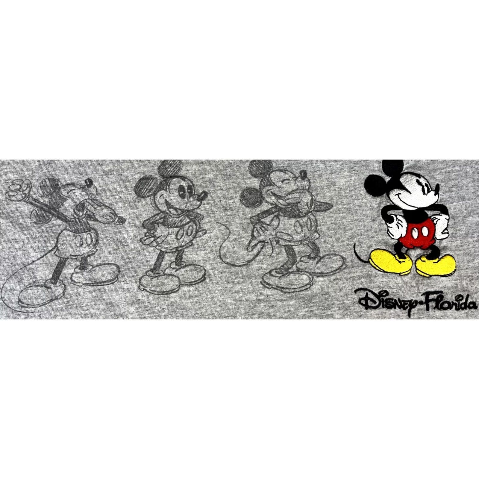 Disney Disney Mickey Mouse Florida Unisex Adult T-Shirt XL Gray Embroidered Cotton Blend Crew Neck Short Sleeve Size US XL / EU 56 / 4 - 3 Thumbnail
