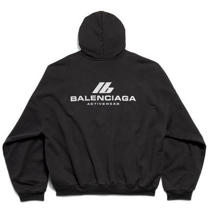 Balenciaga o1w1db10226 Activewear Hoodie Oversized in Black Size US M / EU 48-50 / 2 - 2 Thumbnail