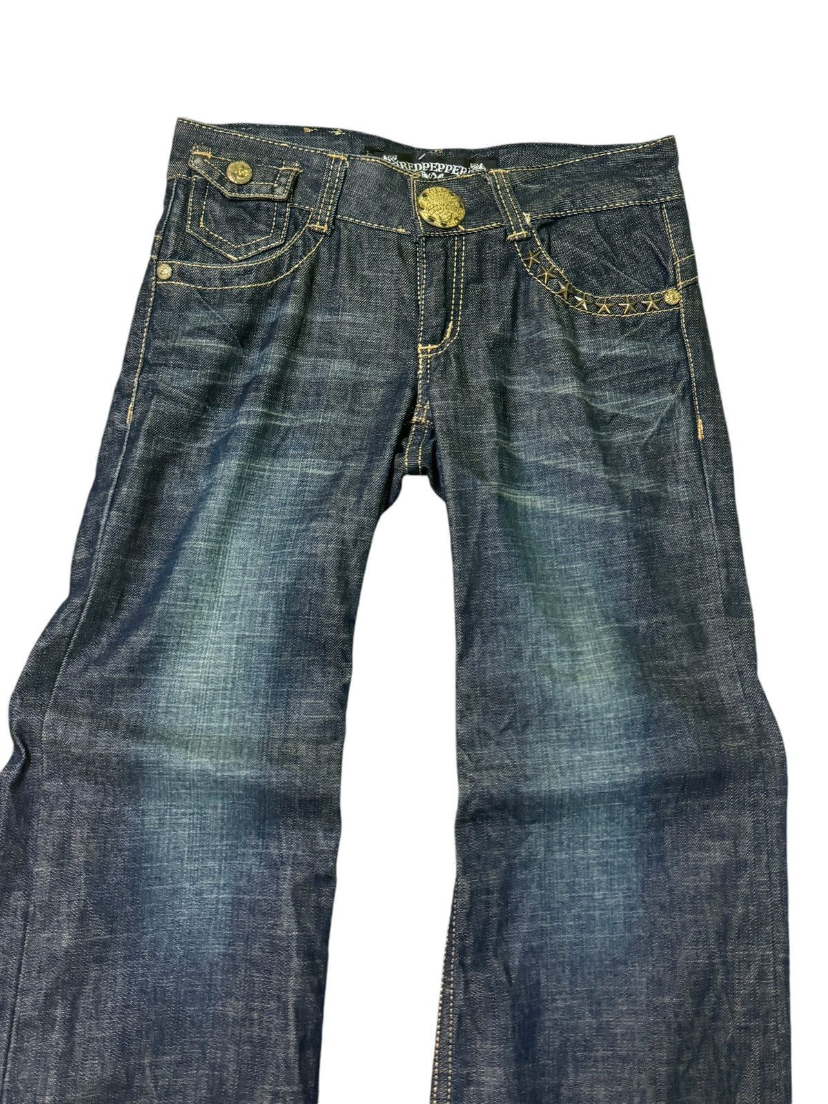 Hysteric Glamour WIDE LEG REDPEPPER BUCKLE BACK STUDDED CLAW MARKS NICE DENIM Size US 29 - 5 Thumbnail