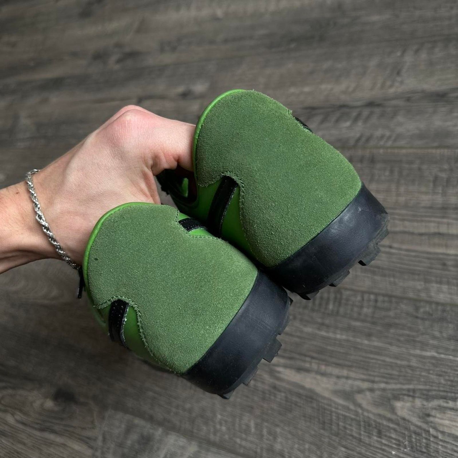 Bode × Nike Rare Green Black Nike Bode Leather Rubber Sneaker Shoe Size US 9.5 / EU 42-43 - 4 Thumbnail