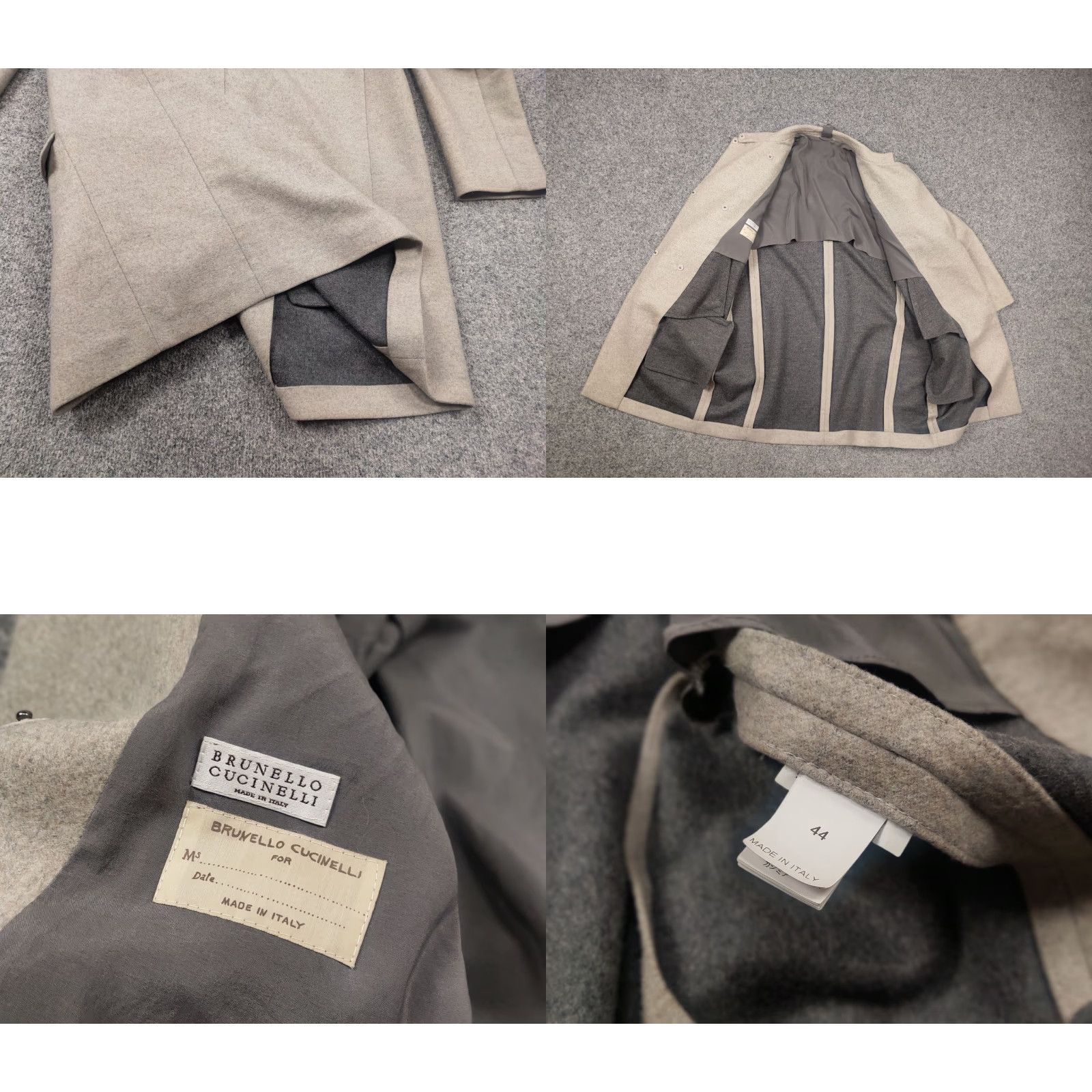 Brunello Cucinelli Brunello Cucinelli Wool Cashmere Blend Women’s Beige Coat Mid Jacket Coat Size M / US 6-8 / IT 42-44 - 9 Thumbnail