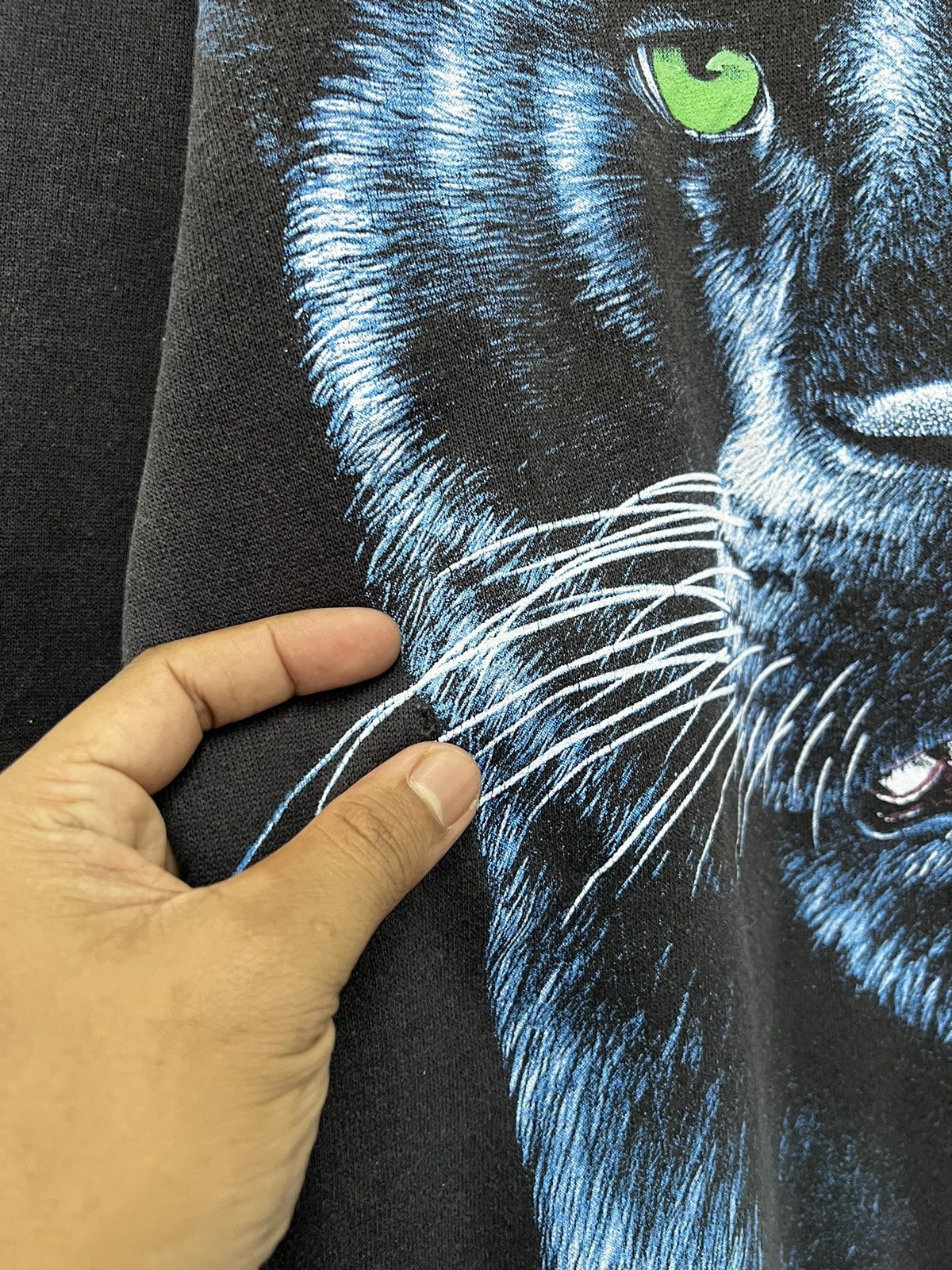 Band Tees 🔥 Vtg 80's Black Panther Habitat motive Printed Sweatshirt Size US S / EU 44-46 / 1 - 5 Thumbnail