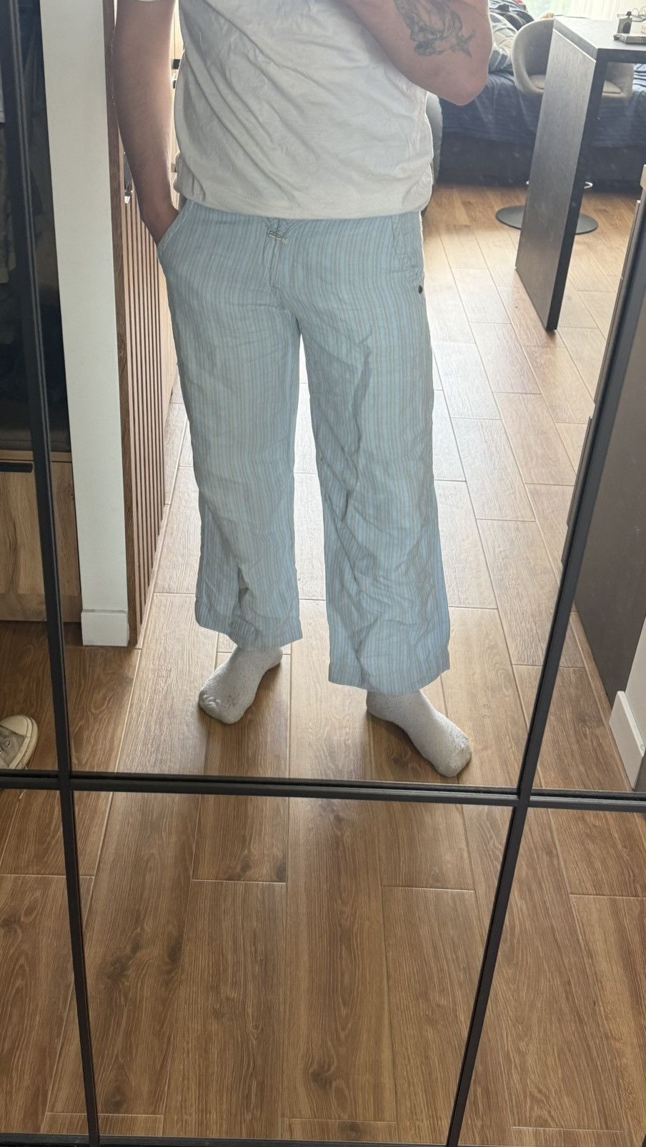 Marithe + Francois Girbaud Rare Vintage Linen Marithe Francois Girbaud Blue Pants Size US 32 / EU 48 - 14 Thumbnail