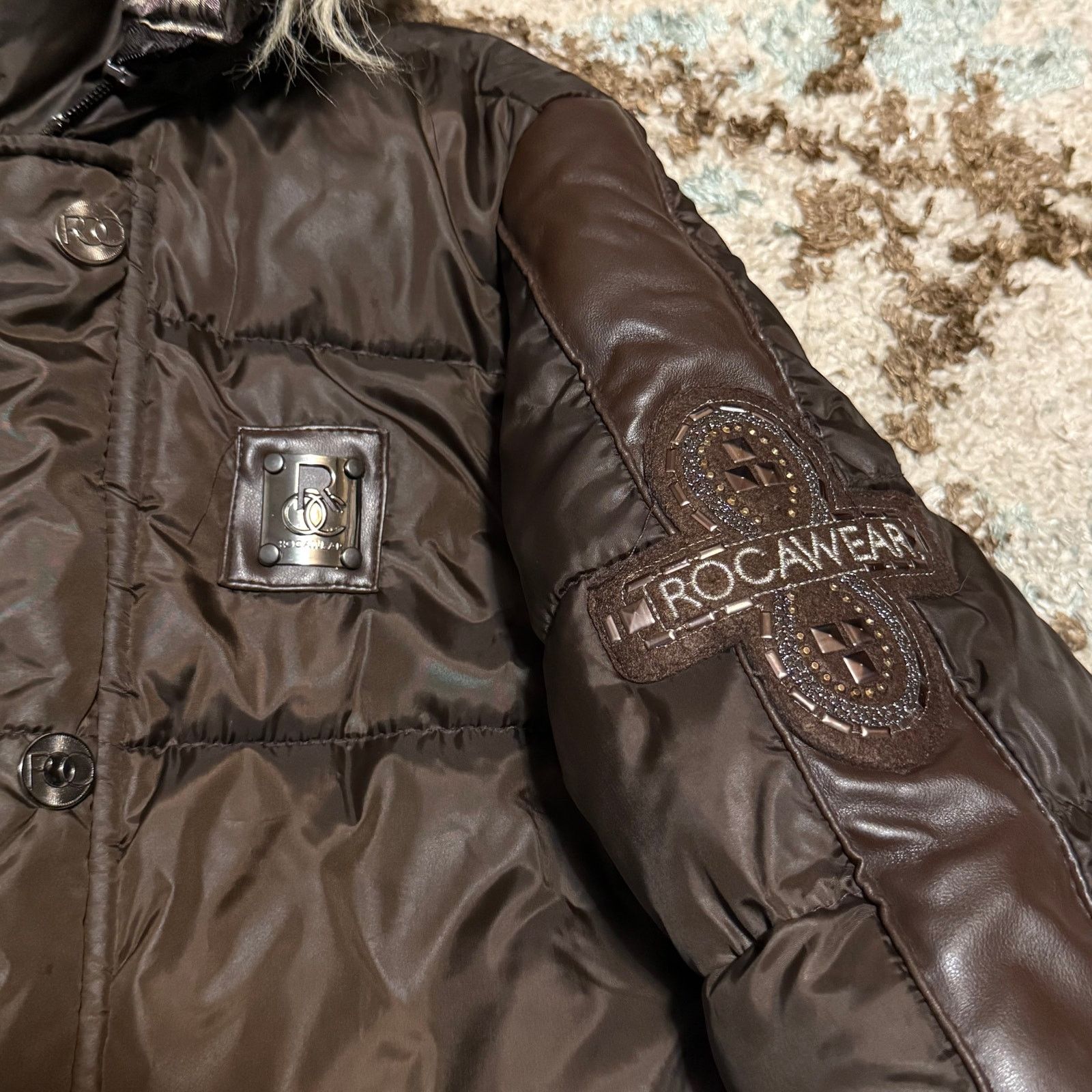 Rocawear Rocawear Faux Fur Hood Puffer Jacket Size XL Mocha Brown Y2K Size XL / US 12-14 / IT 48-50 - 5 Thumbnail