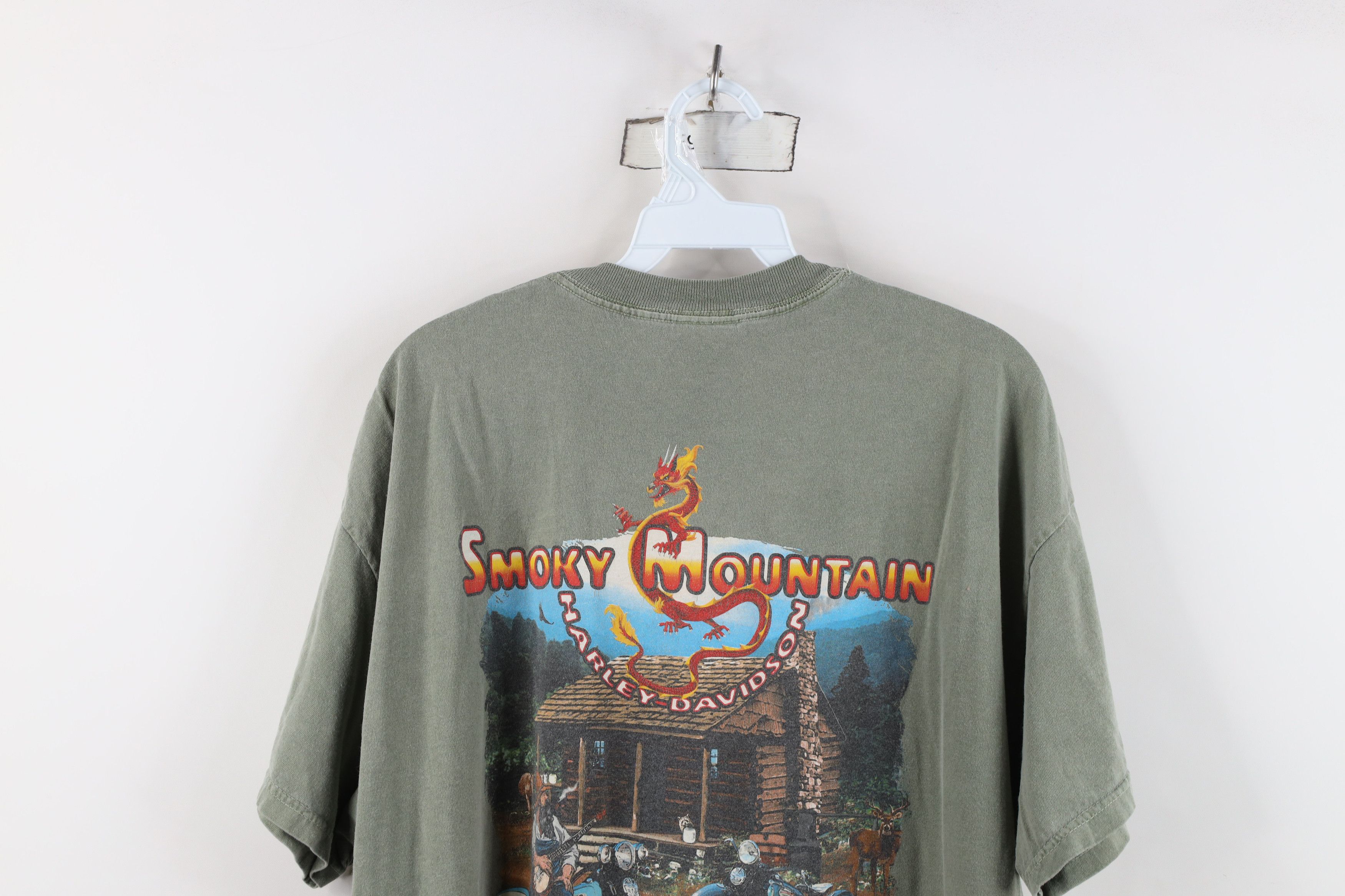 Harley Davidson Vintage Y2K Harley Davidson Fire T-Shirt Green Cotton USA Size US XL / EU 56 / 4 - 14 Thumbnail