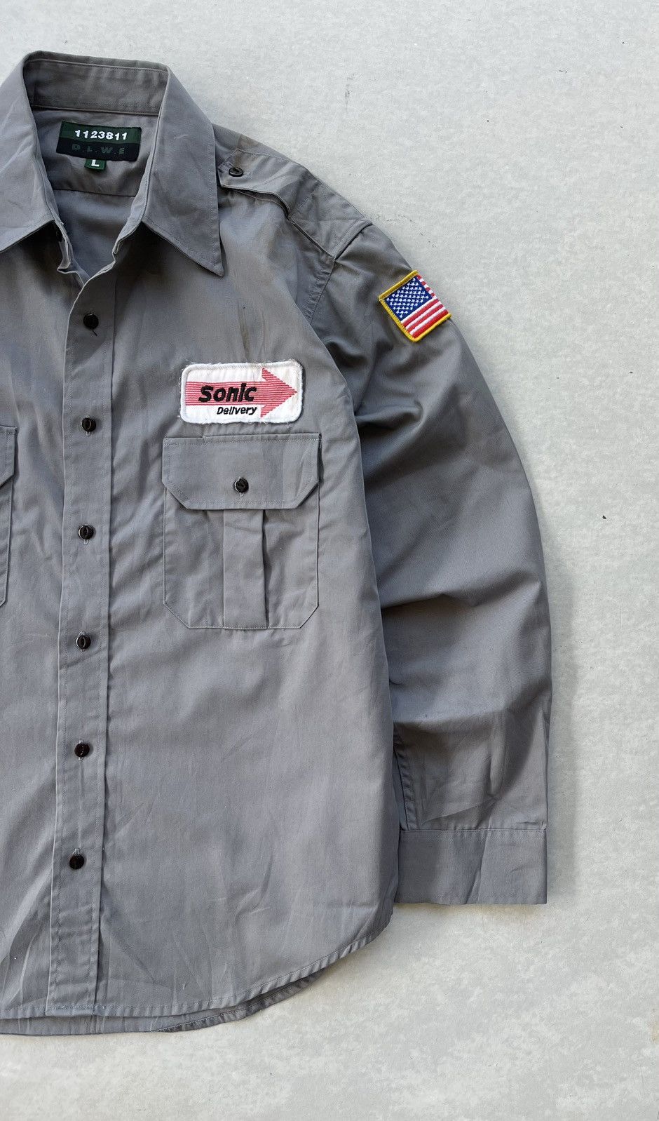 Japanese Brand 🔥Vintage 1123811 D.L.W.E Men's Usa Patches Workshirt Size US L / EU 52-54 / 3 - 5 Thumbnail
