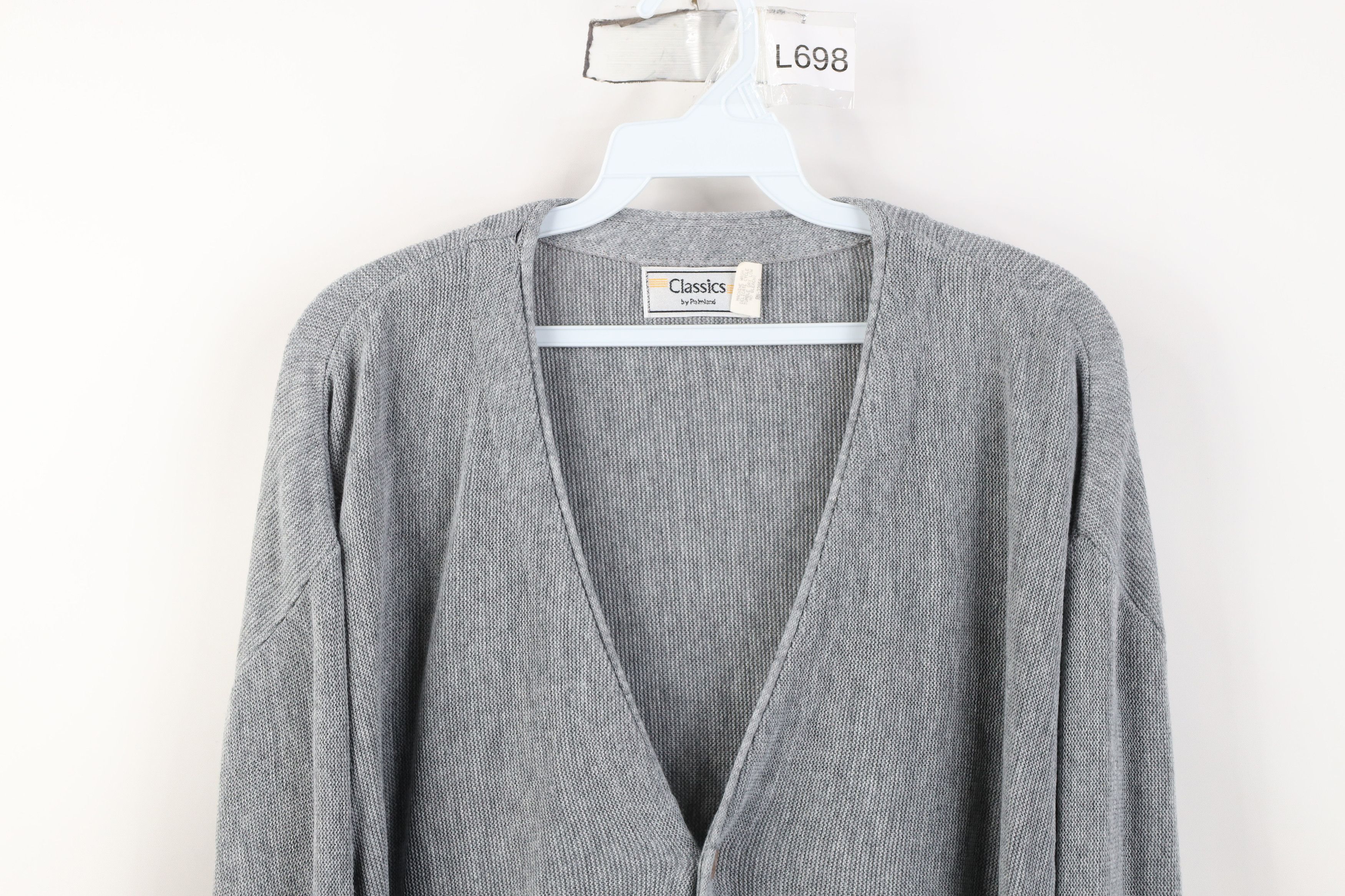 Vintage Vintage 70s Streetwear Cobain Knit Cardigan Sweater Gray USA Size US L / EU 52-54 / 3 - 2 Thumbnail