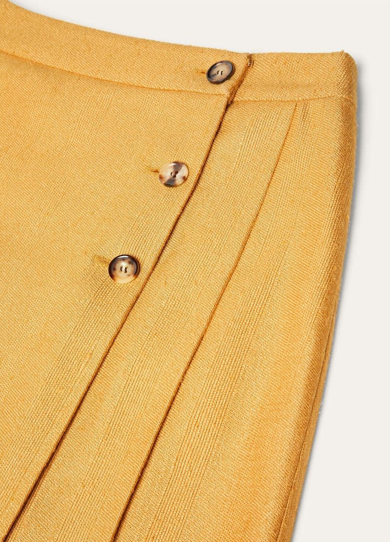 Loro Piana o1srvl11e0526 FAP2794 Aida Midi Skirt in Yellow Size 28" / US 6 / IT 42 - 7 Thumbnail