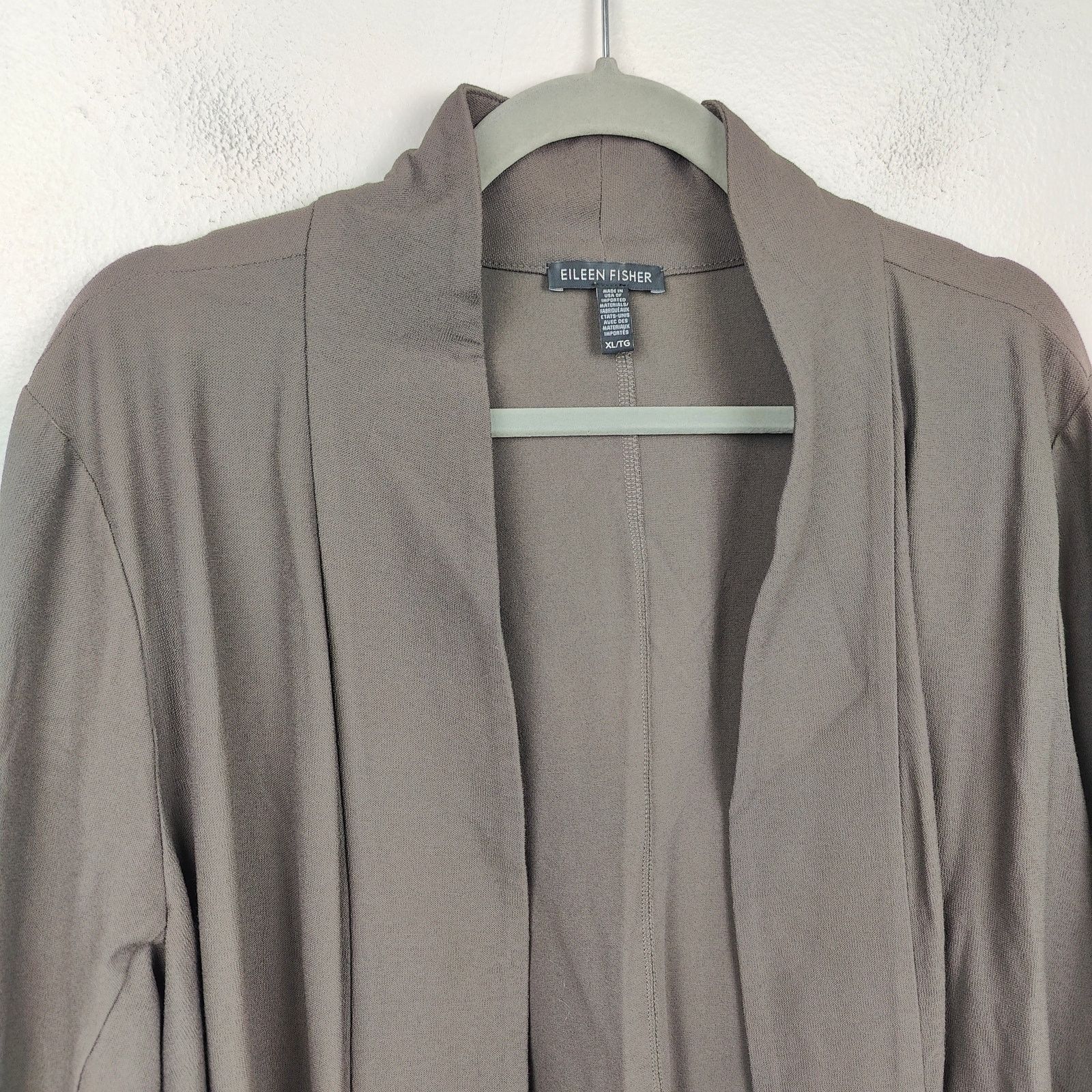Eileen Fisher Eileen Fisher Cardigan Sweater Womens XL Taupe Gray Pockets Size XL / US 12-14 / IT 48-50 - 2 Thumbnail