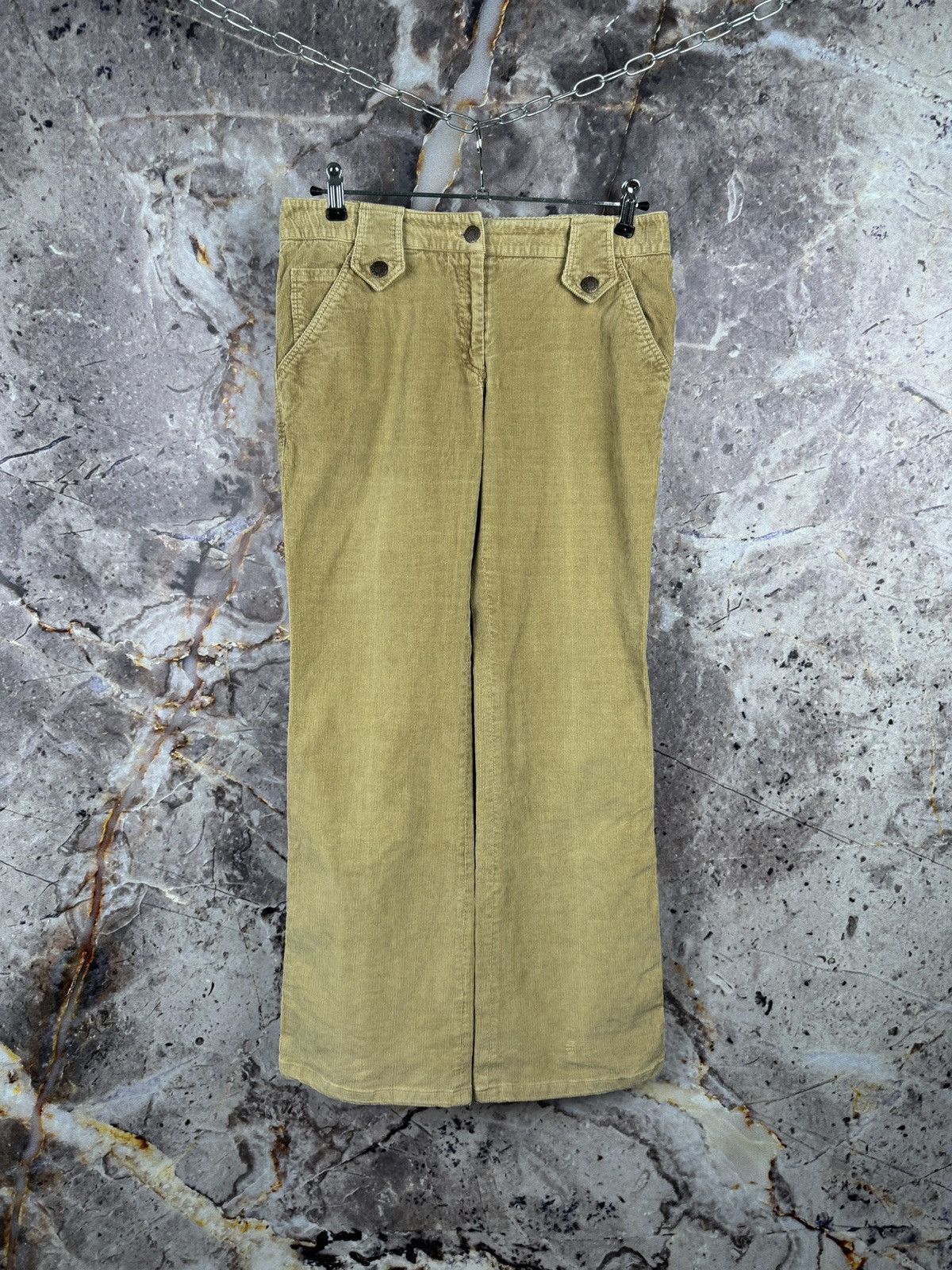 Dolce & Gabbana Men’s Dolce & Gabbana Beige Corduroy Wide Leg Flare Pants Size US 28 / EU 44 - 1 Thumbnail
