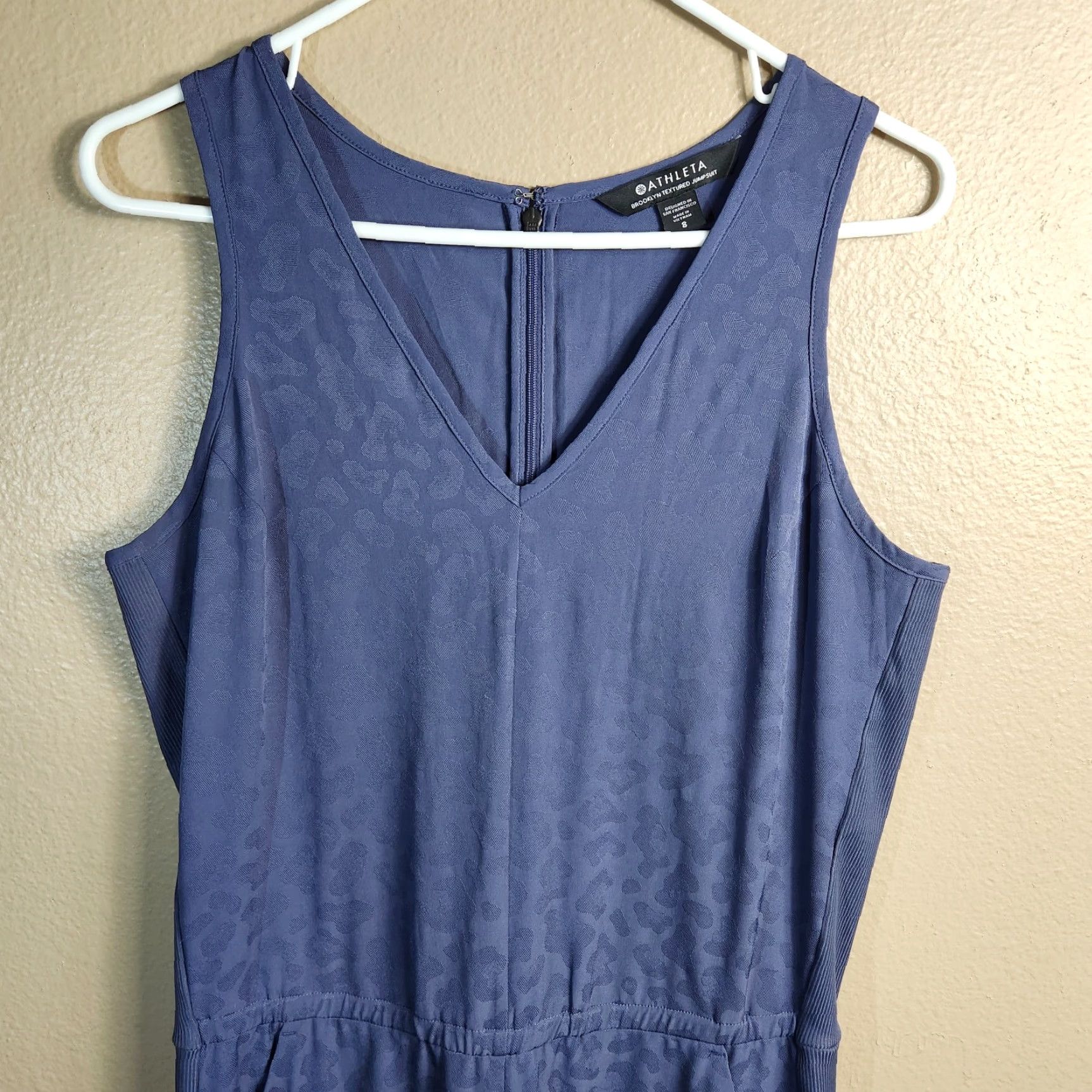 Athleta Athleta Jumpsuit |8| Brooklyn Textured Sleeveless One-Piece in Medieval Violet (Violet) Womens Size 30" / US 8 / IT 44 - 3 Thumbnail