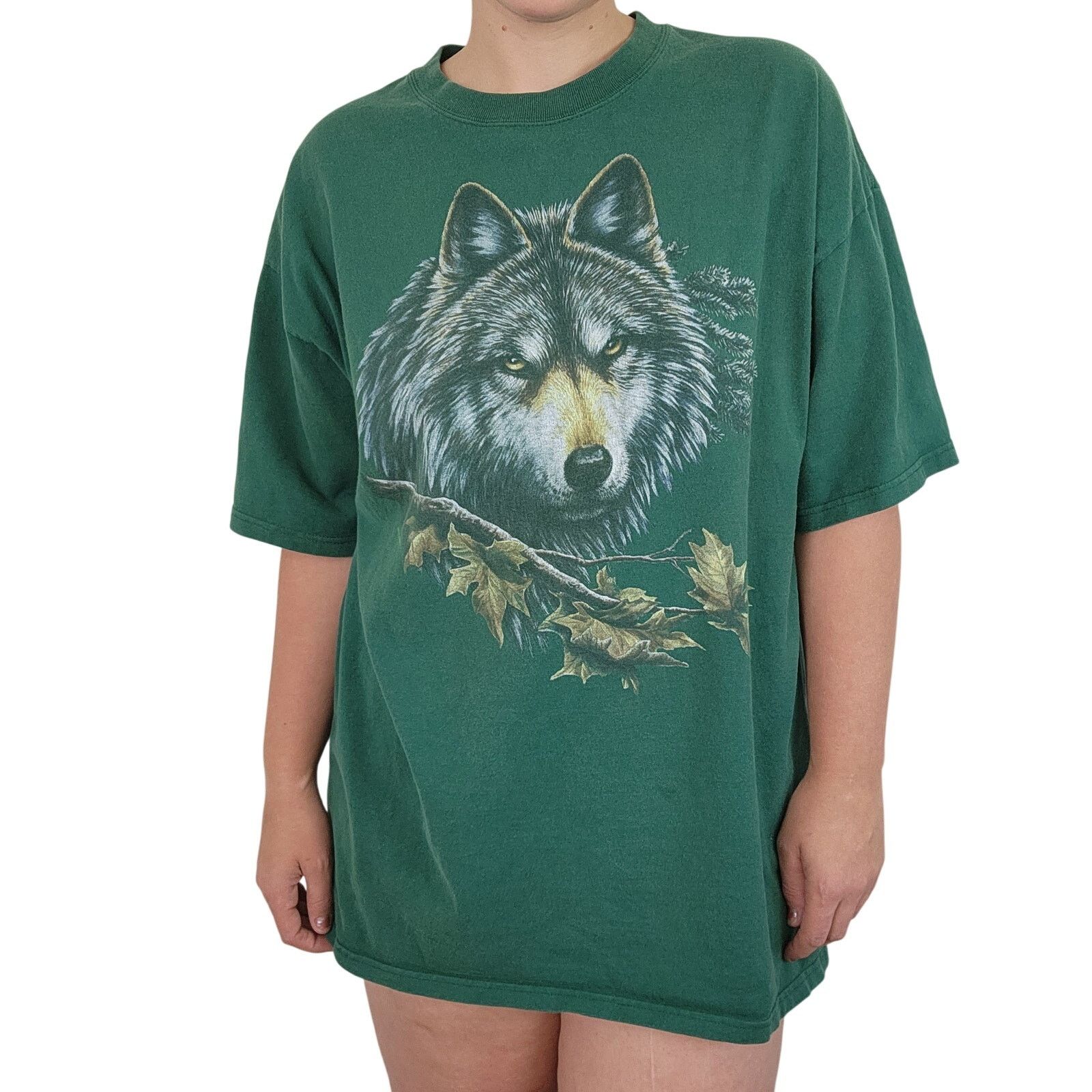 Anvil Vintage 90s Green Wolf Anvil T-Shirt XXL Size US XXL / EU 58 / 5 - 1 Thumbnail