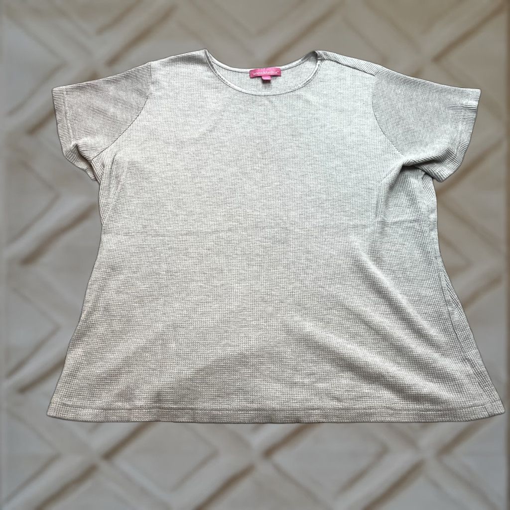 Vintage Woman Within Shirt Womens Plus Size 1X 22/24 Gray Short Sleeve Thermal Waffle Size XL / US 12-14 / IT 48-50 - 1 Thumbnail