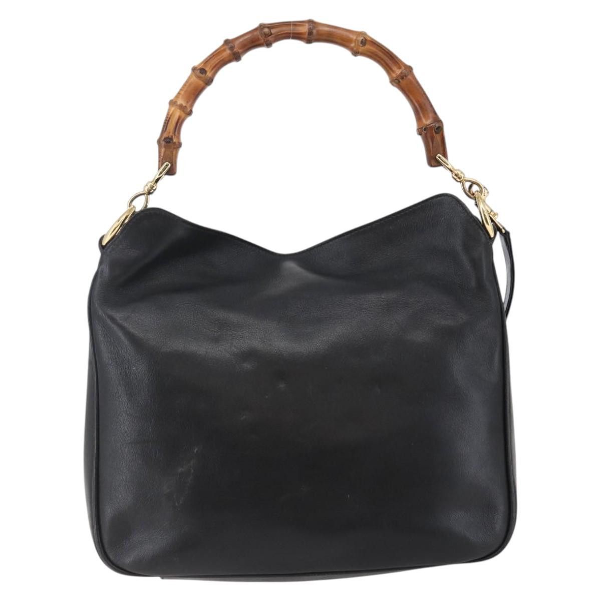 Gucci GUCCI Bamboo Shoulder Bag Leather Black Gold 001 1705 001 Size ONE SIZE - 2 Thumbnail