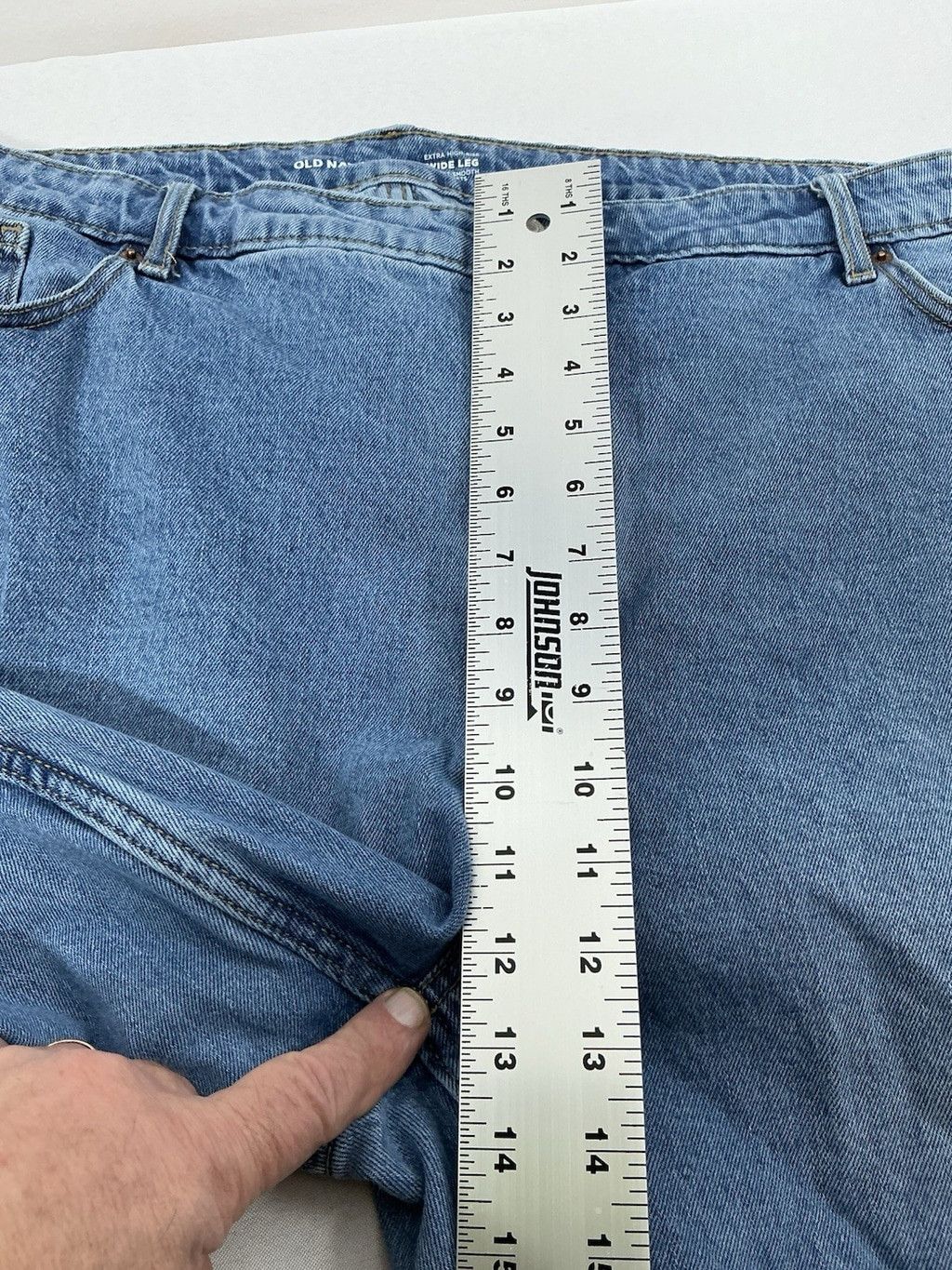 Old Navy Womans Old Navy Wide Leg Blue Jeans 24 0114/T-3 Size 42" / US 20 - 6 Thumbnail