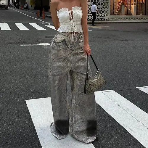 Streetwear Scrawl Low Waist Jeans