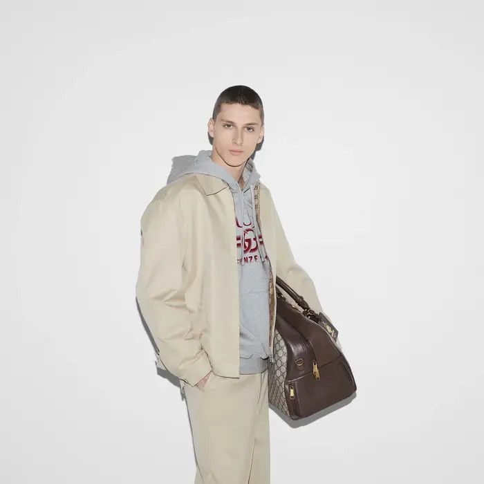 Gucci oc11z0226 Printed Cotton Jersey Hooded Sweatshirt Gray Size US XS / EU 42 / 0 - 6 Thumbnail