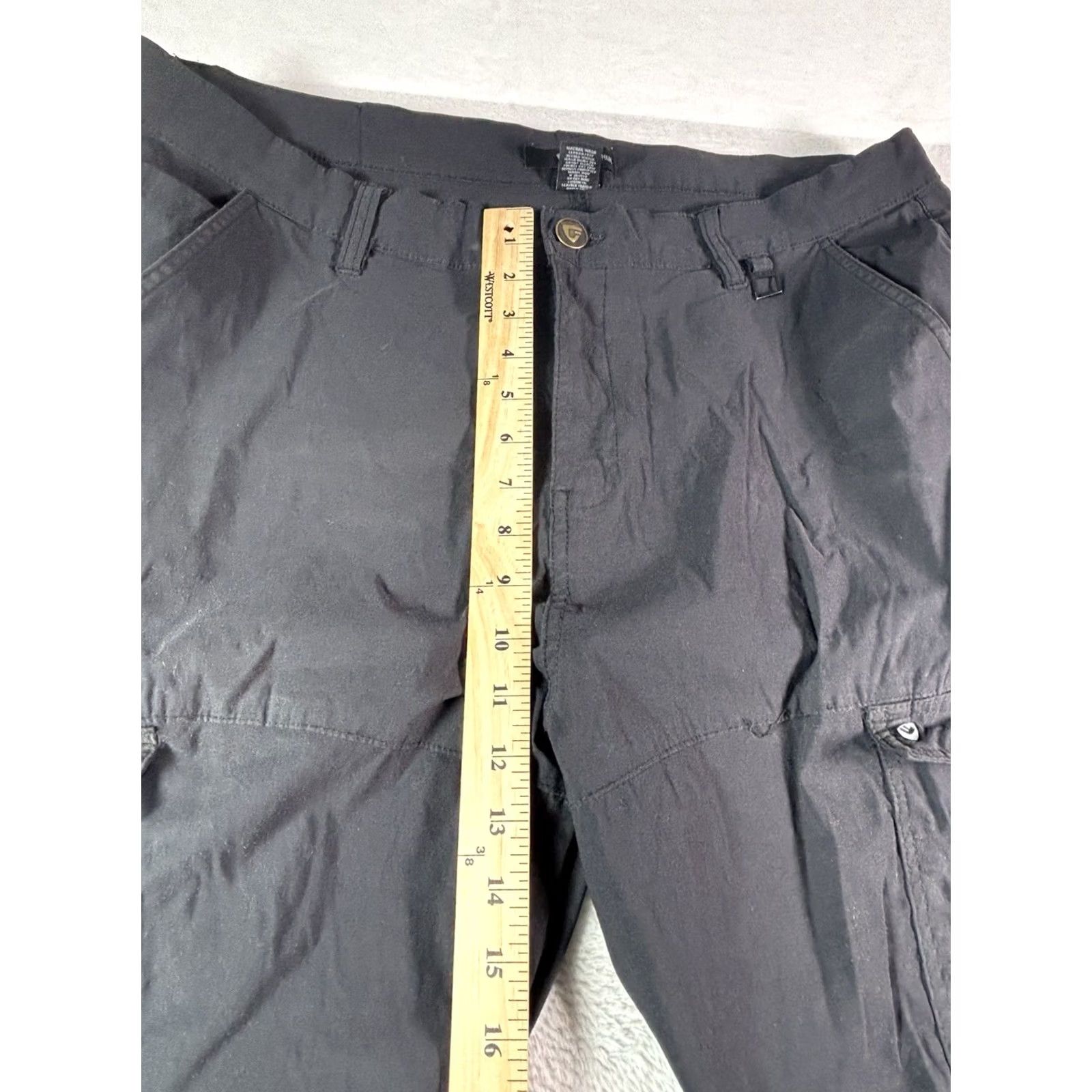 Denime Denim Cargo Pants Black Nylon Blend Gorpcore Pants Men 38x32 Tapered Casual Travel Workwear Size US 38 / EU 54 - 3 Thumbnail