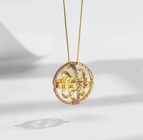 Jewelry Gold Color Astronomical Ball Pendant Necklace Size ONE SIZE - 1 Thumbnail