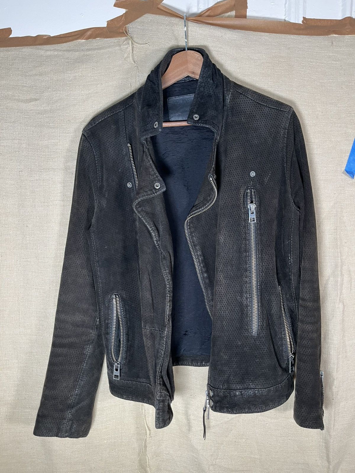Allsaints Allsaints black double zip leather jacket Size US S / EU 44-46 / 1 - 2 Thumbnail