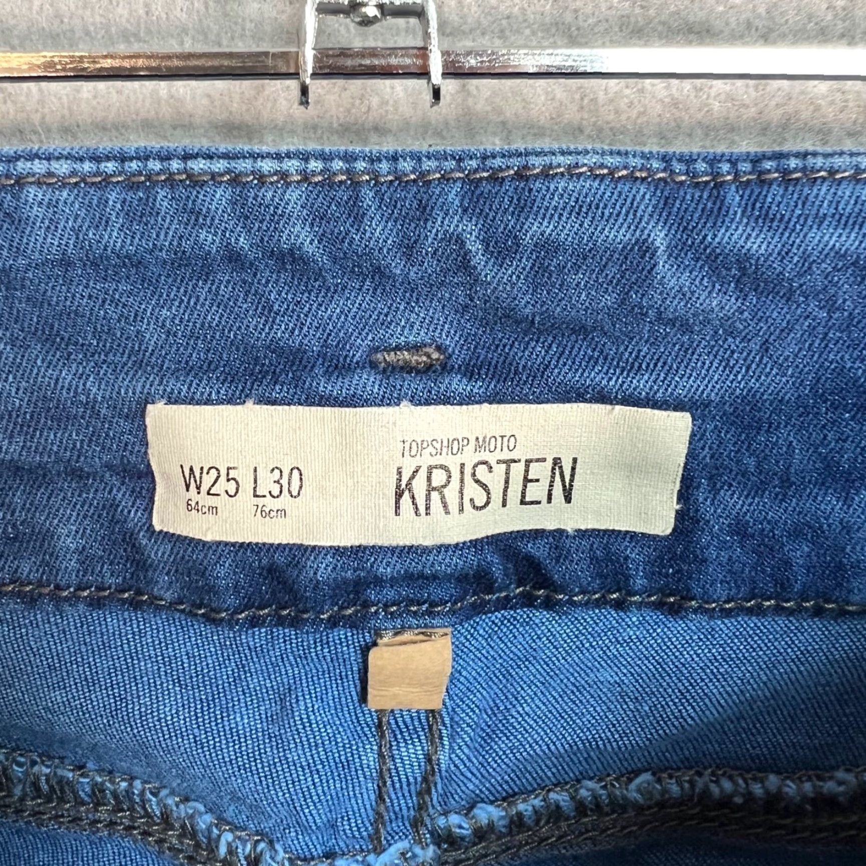 Topshop Topshop Moto Skinny Jeans Medium Wash Blue Size 25 Womens 27 in Inseam 25 x 30 Rise Mid Denim Cotton Jeans Size 42" / US 20 - 3 Thumbnail