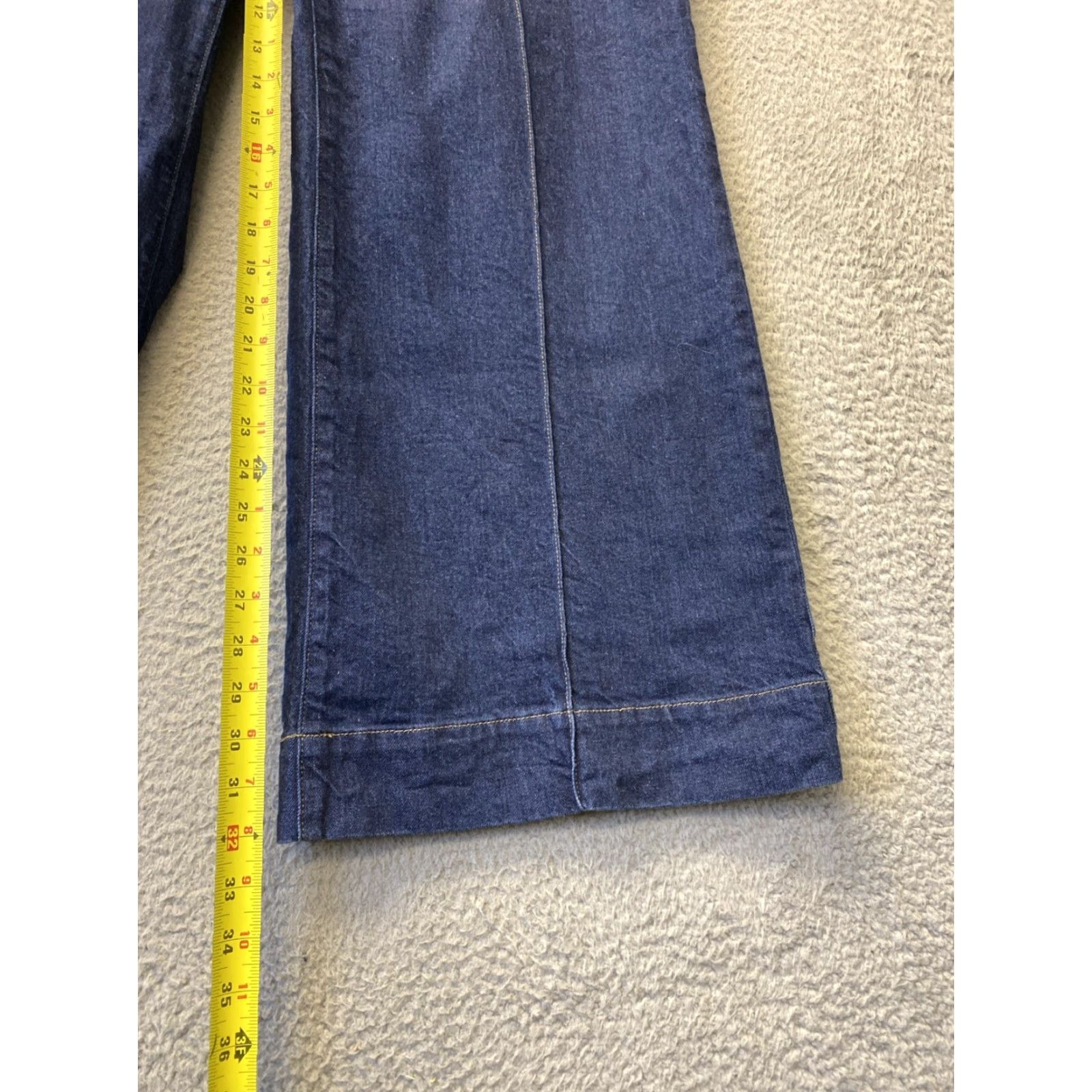 J.Crew J.Crew Jeans Women Wide-Leg 33 Regular Inseam 32 Blue Denim Cotton Button Stacked Buttons N/A Size 24" / US 00 / IT 34 - 7 Thumbnail