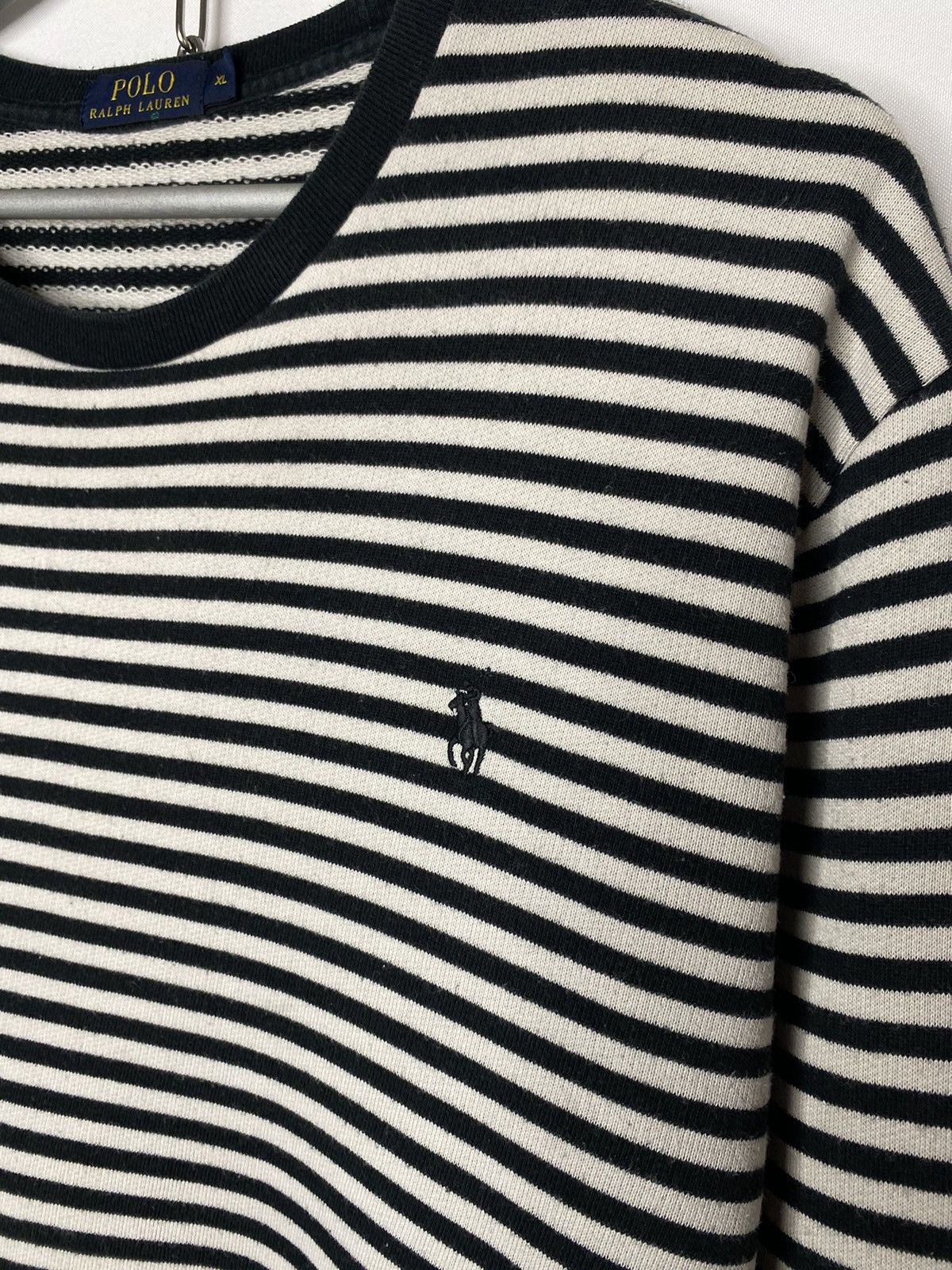 Vintage 🐎Vintage Polo Ralph Lauren Striped Sweatshirt Pullover🐎 Size US XL / EU 56 / 4 - 3 Thumbnail