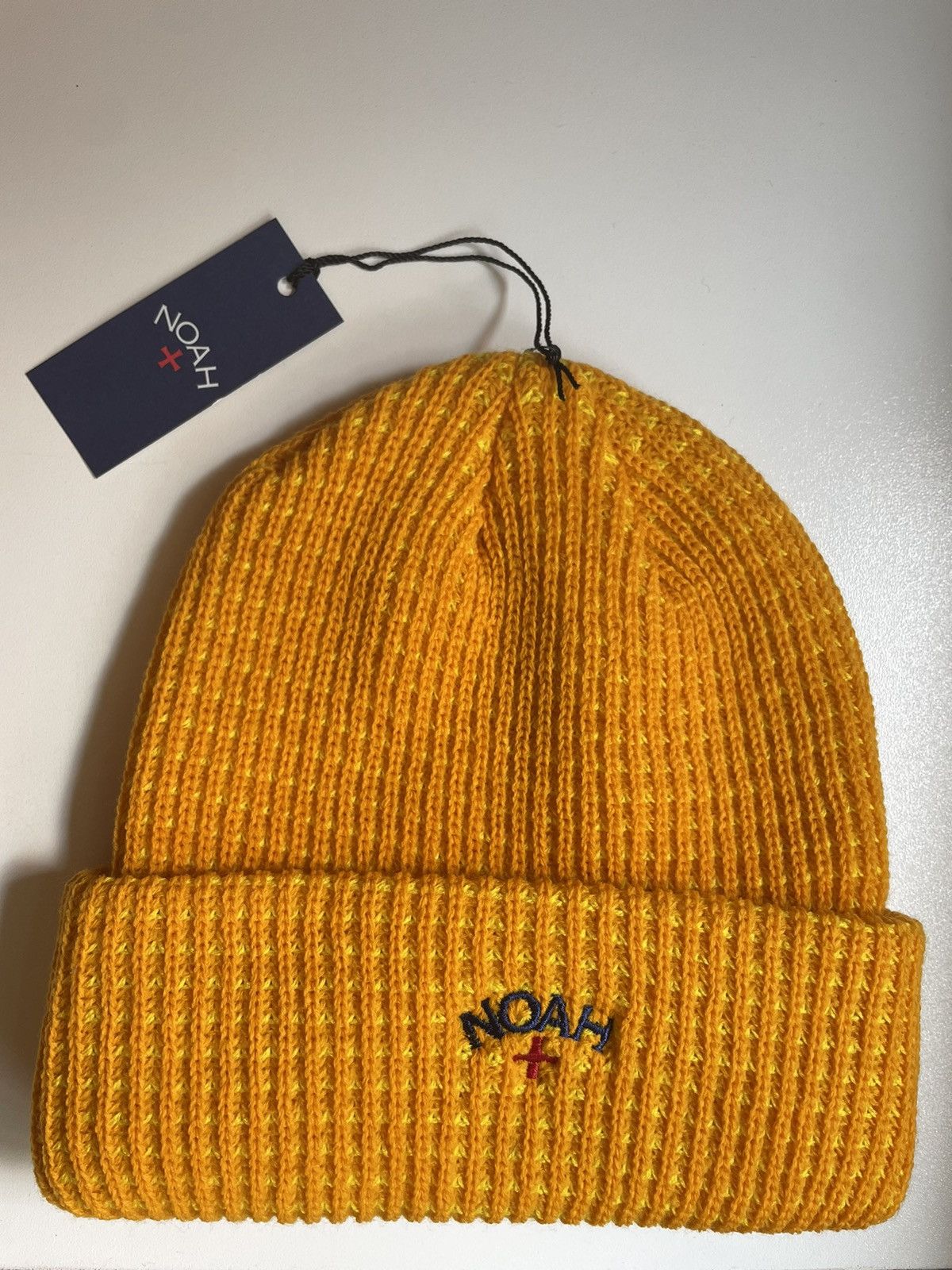 NOAH FW22 Tri-Color Beanie YELLOW