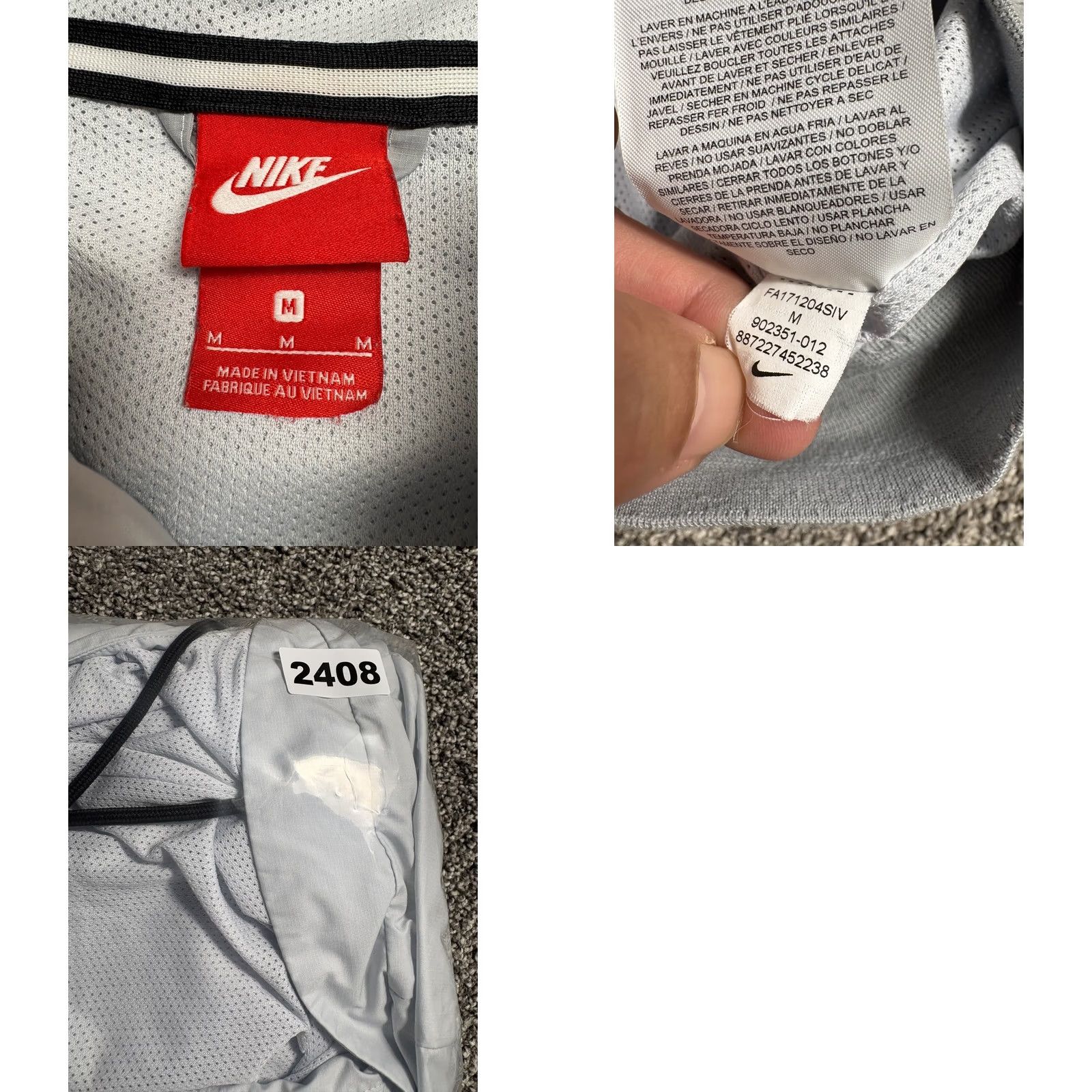 Nike Nike Jacket Mens 2XL Gray Windrunner GX1 Sportswear Men Big Swoosh Full Zip Hooded Size US XXL / EU 58 / 5 - 9 Thumbnail