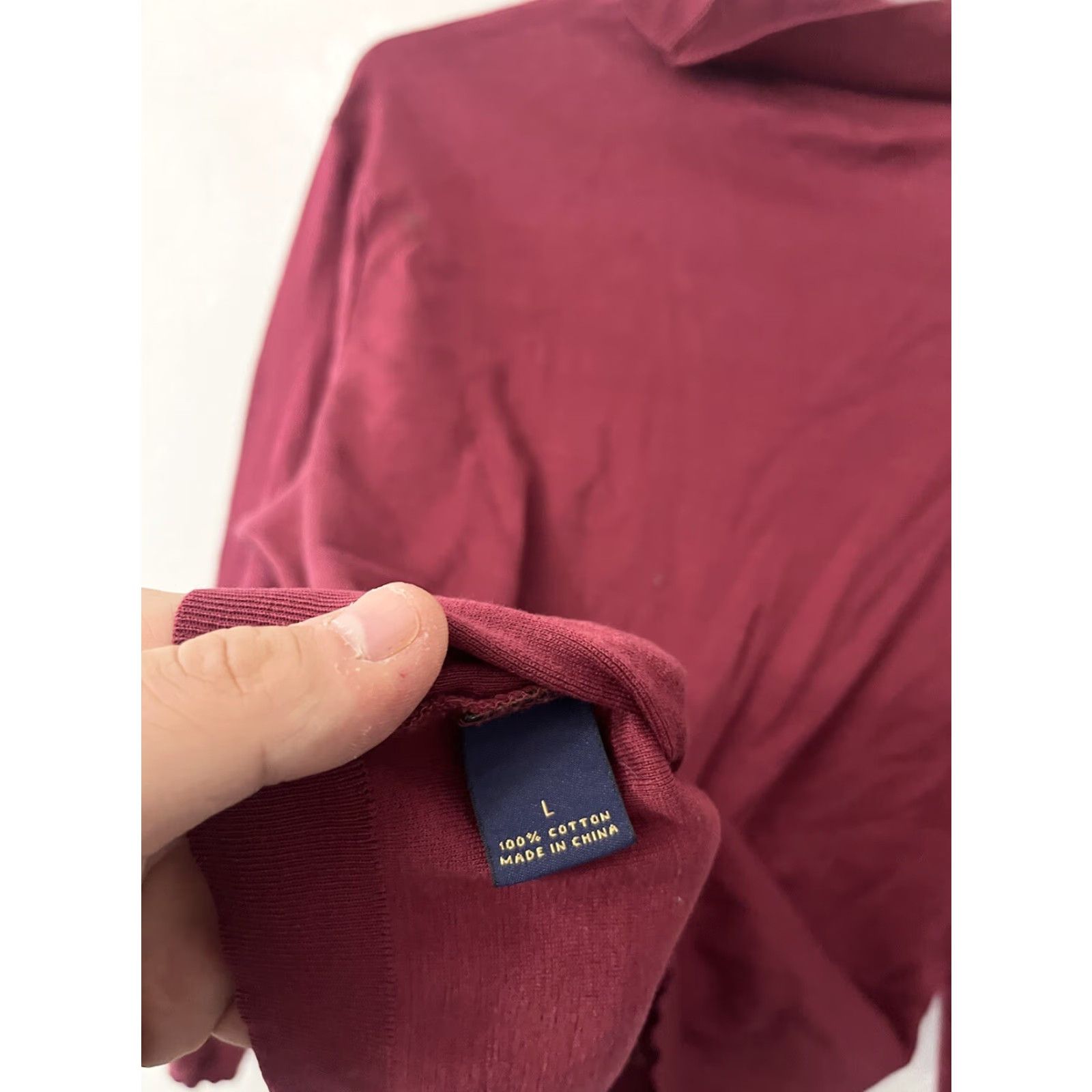 Brooks Brothers Vintage Brooks Brothers Women's Sweater L Turtleneck Cotton Maroon Pullover 90s US Department Size L / US 10 / IT 46 - 4 Thumbnail