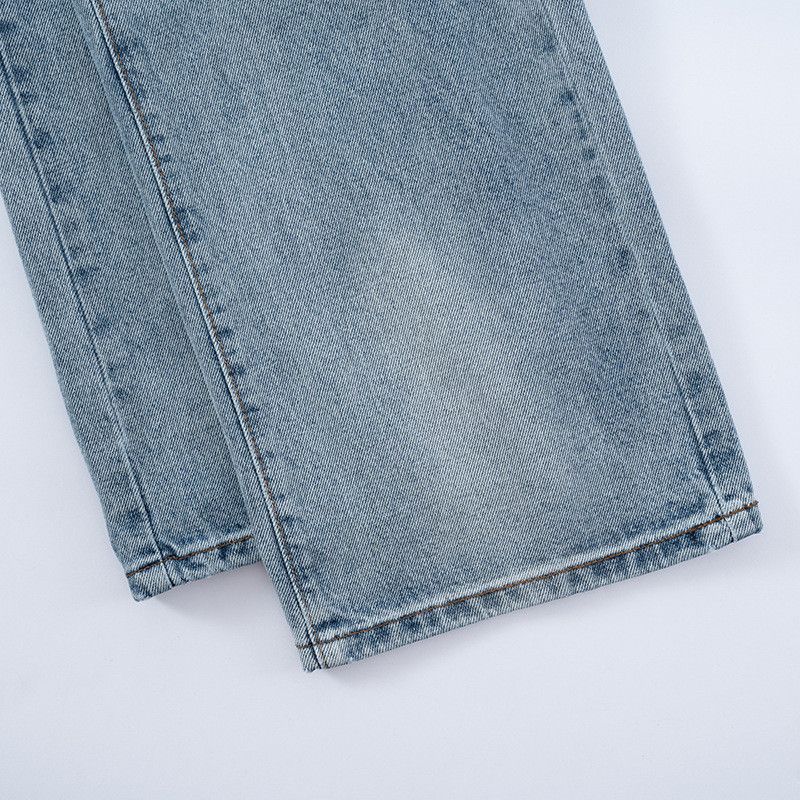 Jean Men's loose light-colored straight-leg ripped jeans Size US 32 / EU 48 - 5 Thumbnail
