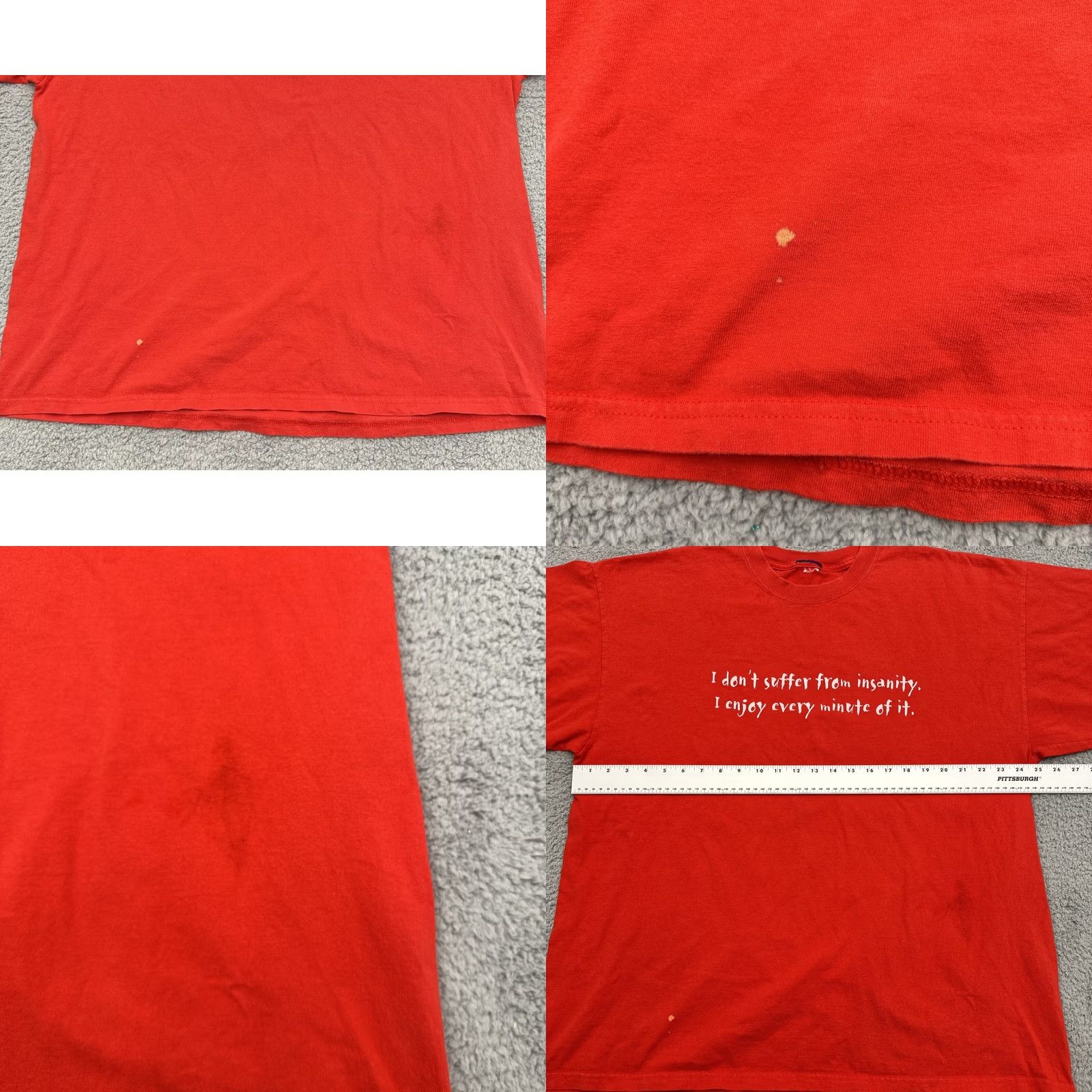 Vintage VINTAGE 2XL Red T Shirt Mens Don’t Suffer From Insanity Enjoy It 90s Funny Tee Shirt Crew Neck Short Sleeve Cotton Knit Size US XXL / EU 58 / 5 - 8 Thumbnail