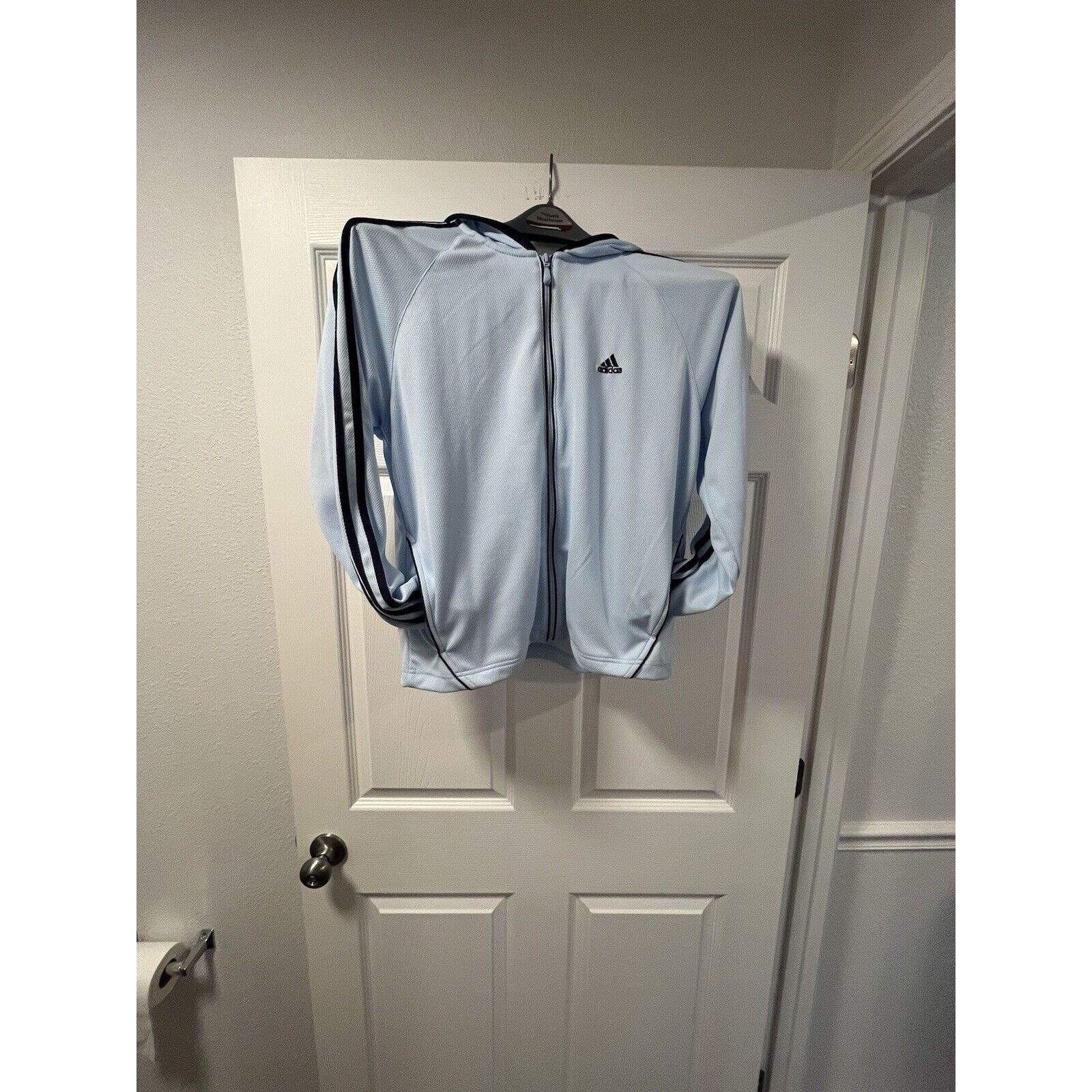 Adidas Adidas Women’s Medium Hooded Jacket Full Zip Light Blue Size M / US 6-8 / IT 42-44 - 4 Thumbnail