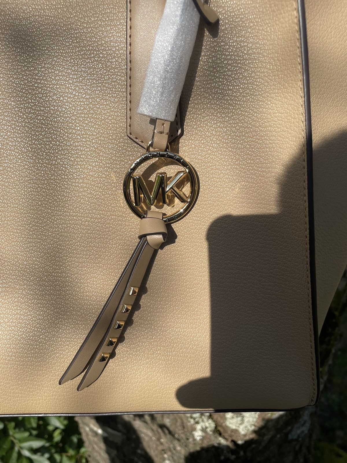 Michael Kors Michael Kors Kris Medium Satchel Handbag Beige Size ONE SIZE - 3 Thumbnail