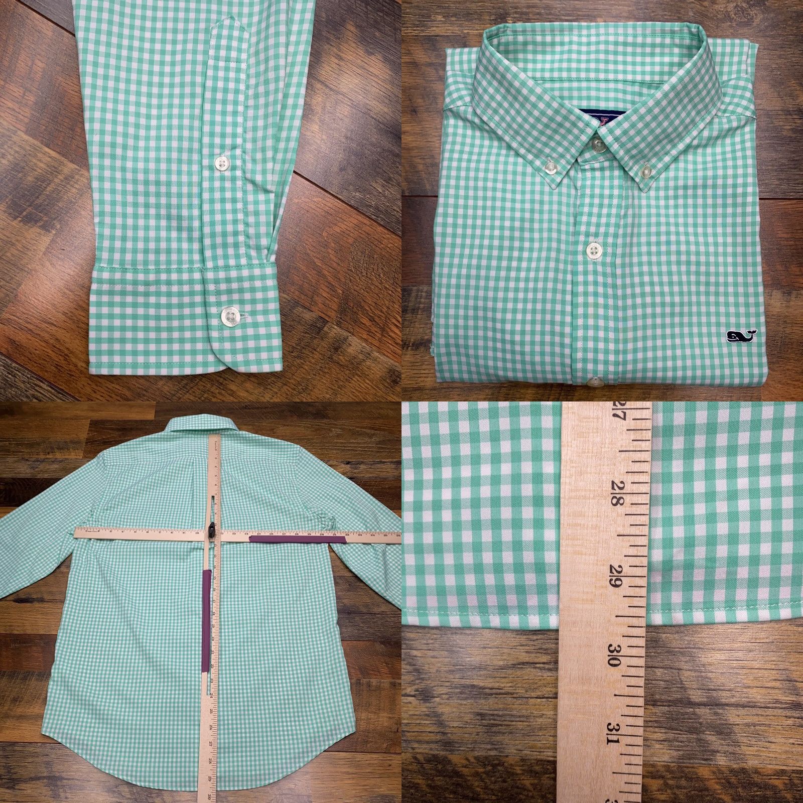 Vineyard Vines Vineyard Vines Whale Shirt Mens Slim Button-Up Check Green Adult Small Size US S / EU 44-46 / 1 - 8 Thumbnail