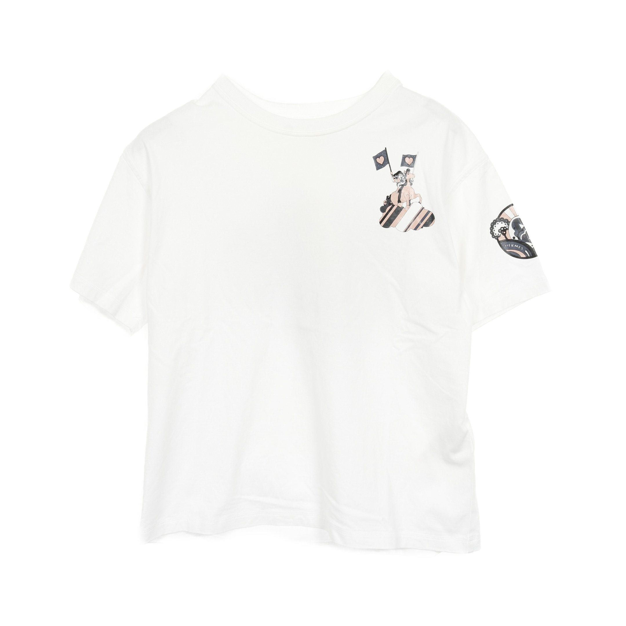 Hermes Hermes Cartouche T-Shirt Cotton White Size ONE SIZE - 1 Thumbnail
