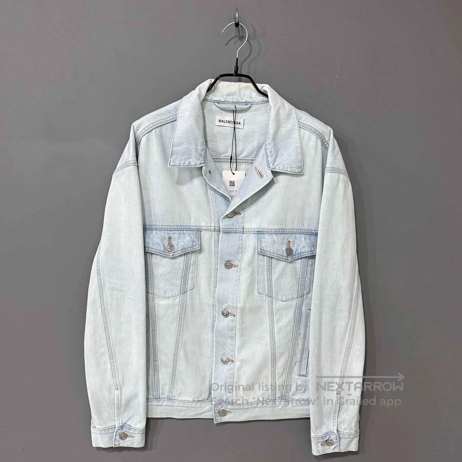 Balenciaga Balenciaga Embroidered Logo Denim Jacket. Size US S / EU 44-46 / 1 - 1 Thumbnail