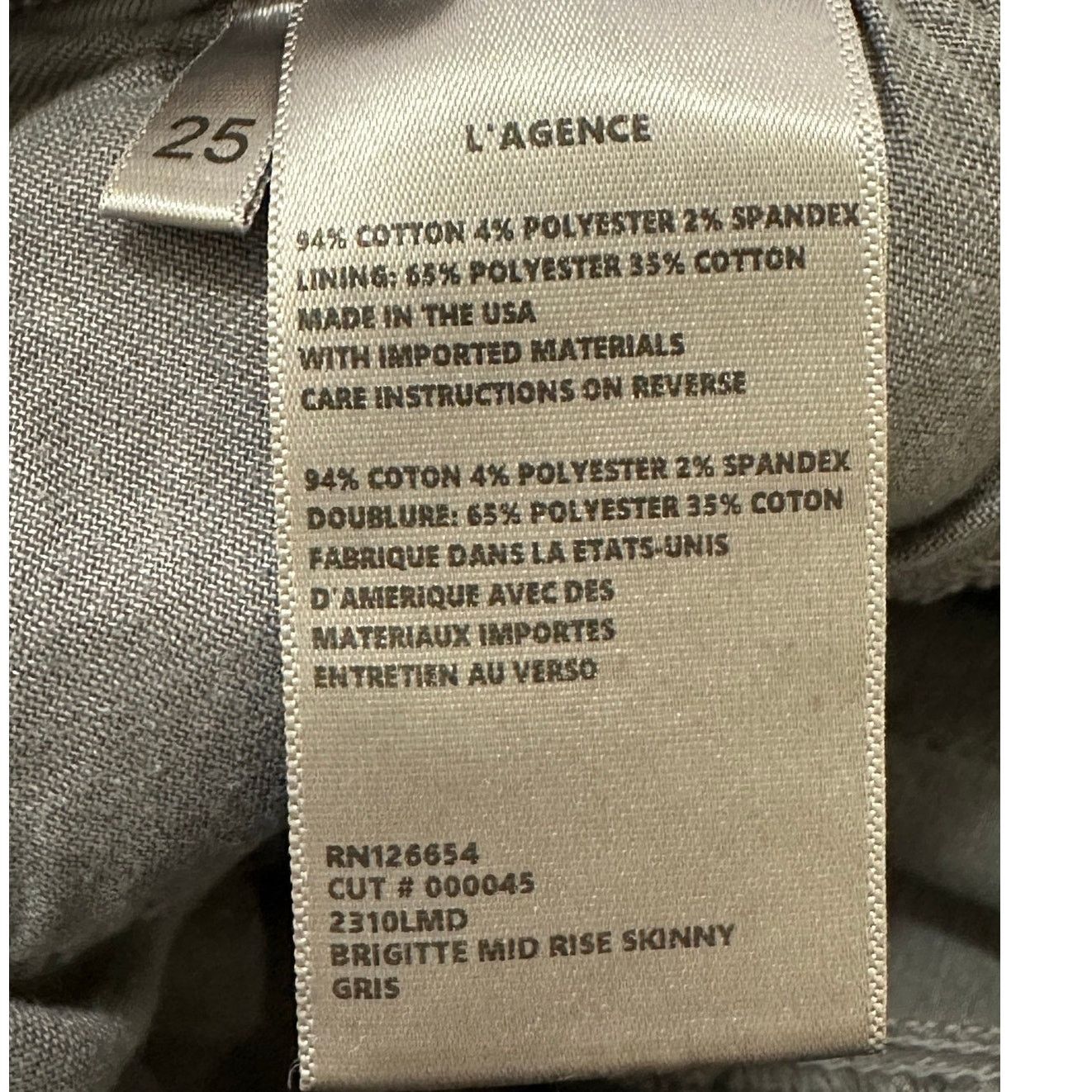 L'AGENCE L'Agence gray Brigitte mid rise skinny jeans size 25 - 2 Size 26" / US 2 / IT 38 - 4 Thumbnail
