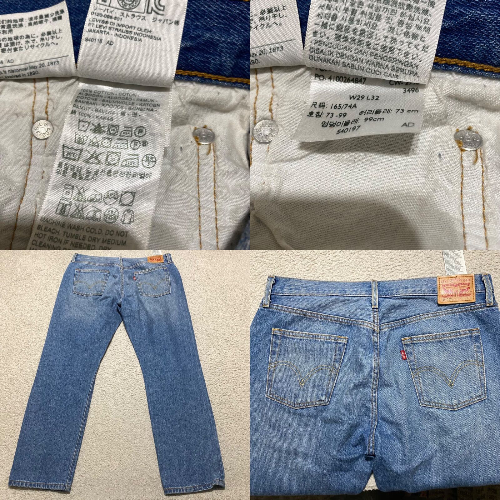 Levi's Levi's 501 Mens Jeans 29x32 Blue Denim Straight Medium Wash Distress Classic Fit Size US 30 / EU 46 - 8 Thumbnail