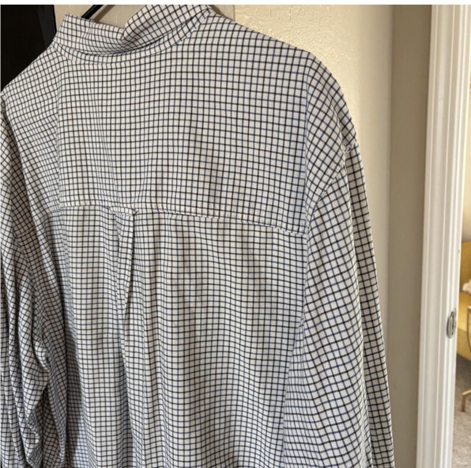 Chaps (Chaps) Men's Blue and White Checkered Shirt Size US XXL / EU 58 / 5 - 7 Thumbnail