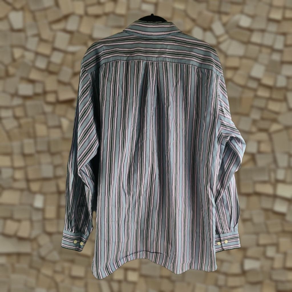 Gap Gap Shirt Men Large 16-16.5 Pink Gray Striped Button Up Long Sleeve Size US L / EU 52-54 / 3 - 1 Thumbnail