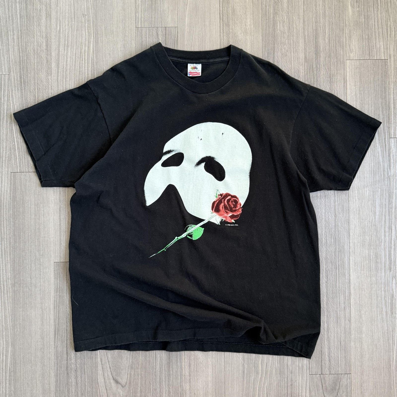 Fruit Of The Loom Vintage Phantom of the Opera Single Stitch Black T-Shirt XL Size US XL / EU 56 / 4 - 1 Thumbnail