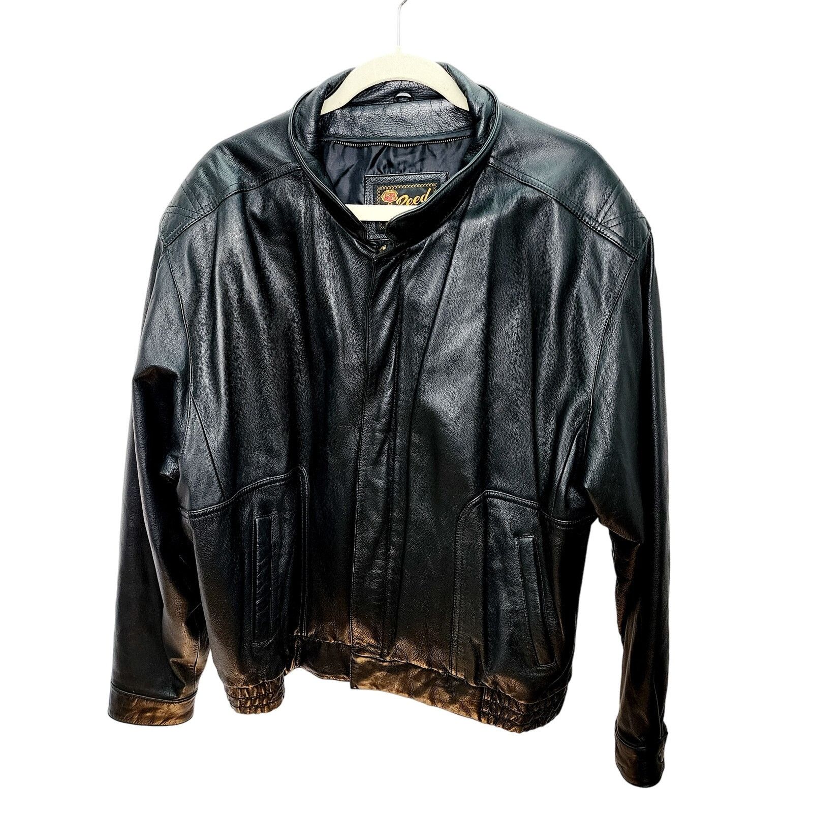 Reed Vintage Reed Men's Bomber Black Leather Jacket 90's Size US M / EU 48-50 / 2 - 1 Thumbnail
