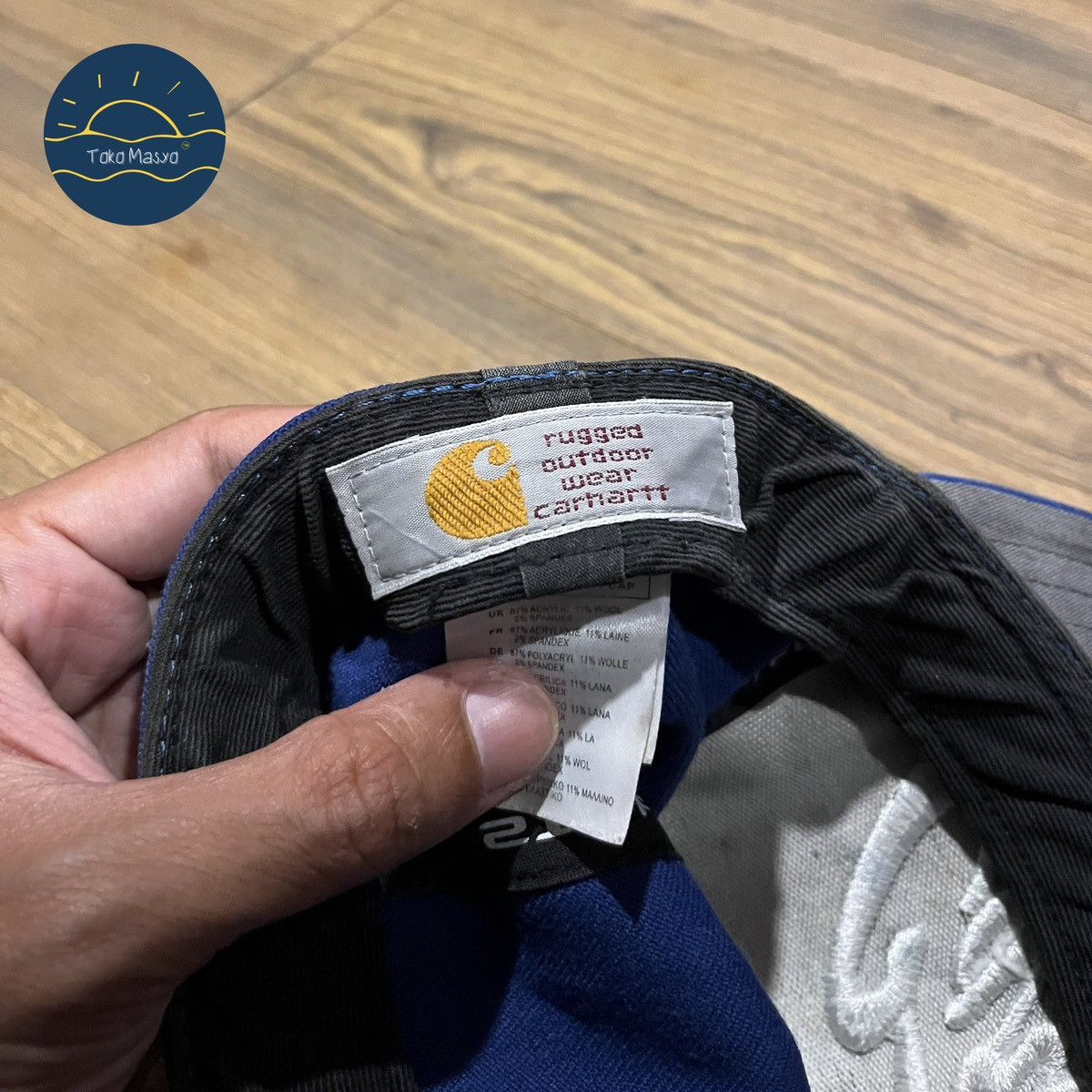 Carhartt × Vintage Butter Script Cap Original Carhartt Blue Detroit Michigan Size ONE SIZE - 8 Thumbnail