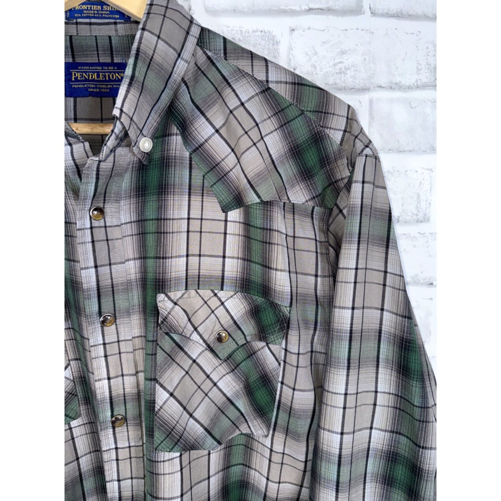 Pendleton Pendleton Frontier snap button plaid shirt Mens L Cotton Blend Multicolor Long Sleeve Button-Up Size US L / EU 52-54 / 3 - 3 Thumbnail