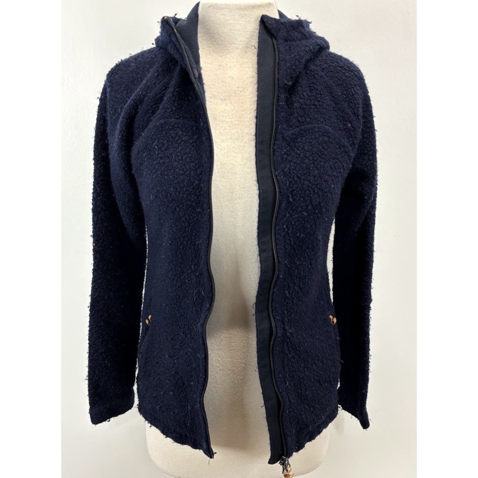 Vintage FJÄLLRÄVEN Kaitum Fleece Jacket Wool Blend Full Zip Blue Women’s Small S Jacket Regular Pilled (Pre-owned) Size S / US 4 / IT 40 - 7 Thumbnail
